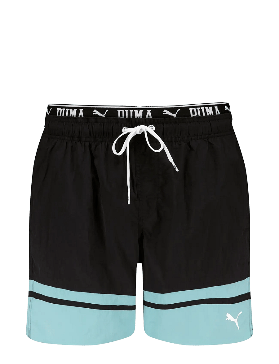 Puma Swim - PUMA SWIM MEN COLOUR BLOCK MID SHORTS 1P - black / mint - 1