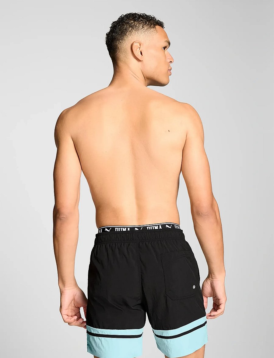 Puma Swim - PUMA SWIM MEN COLOUR BLOCK MID SHORTS 1P - black / mint - 3