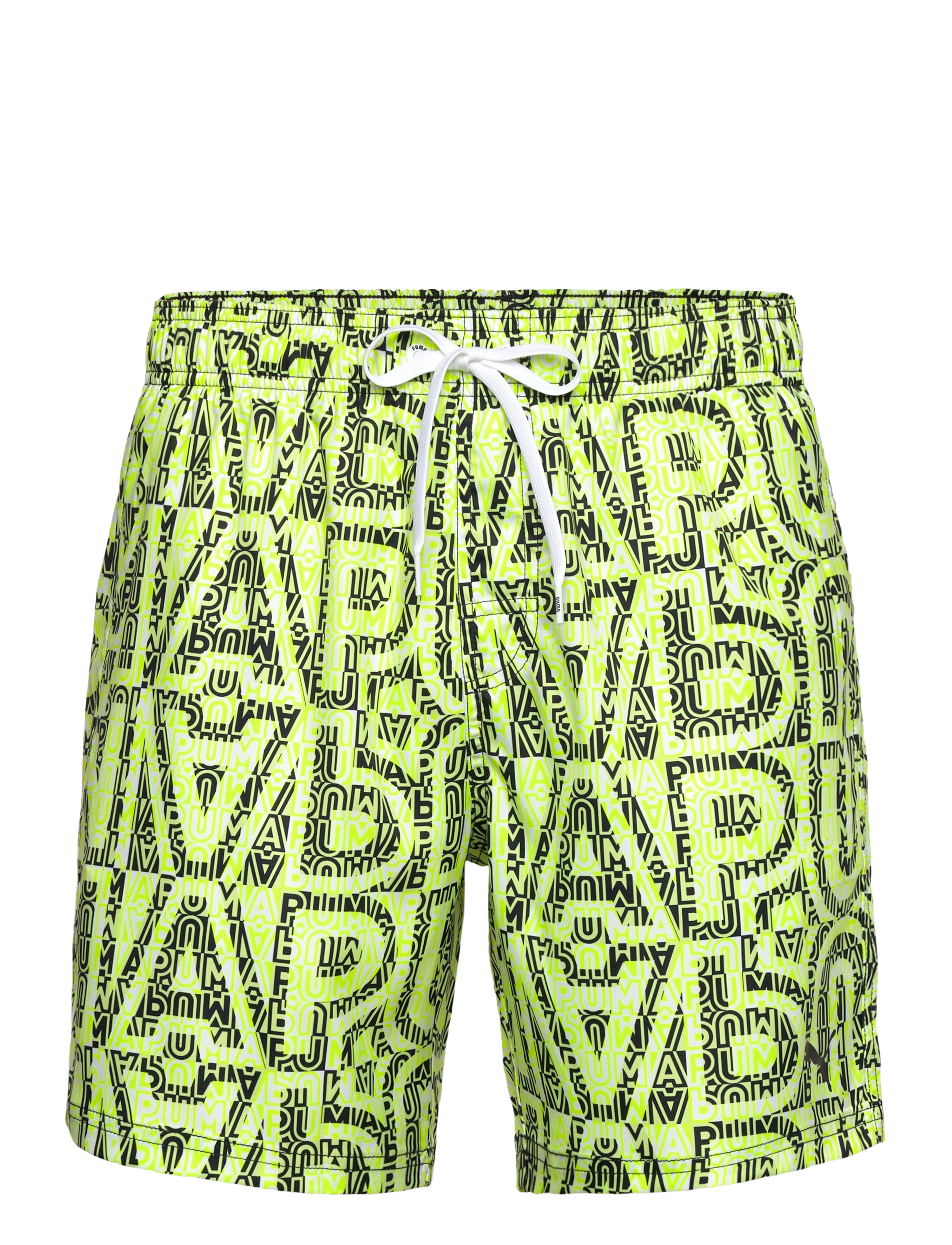 Puma Swim PUMA SWIM MEN PRINTED MID SHORTS 1P - Bademode - LEMON / BLACK / green