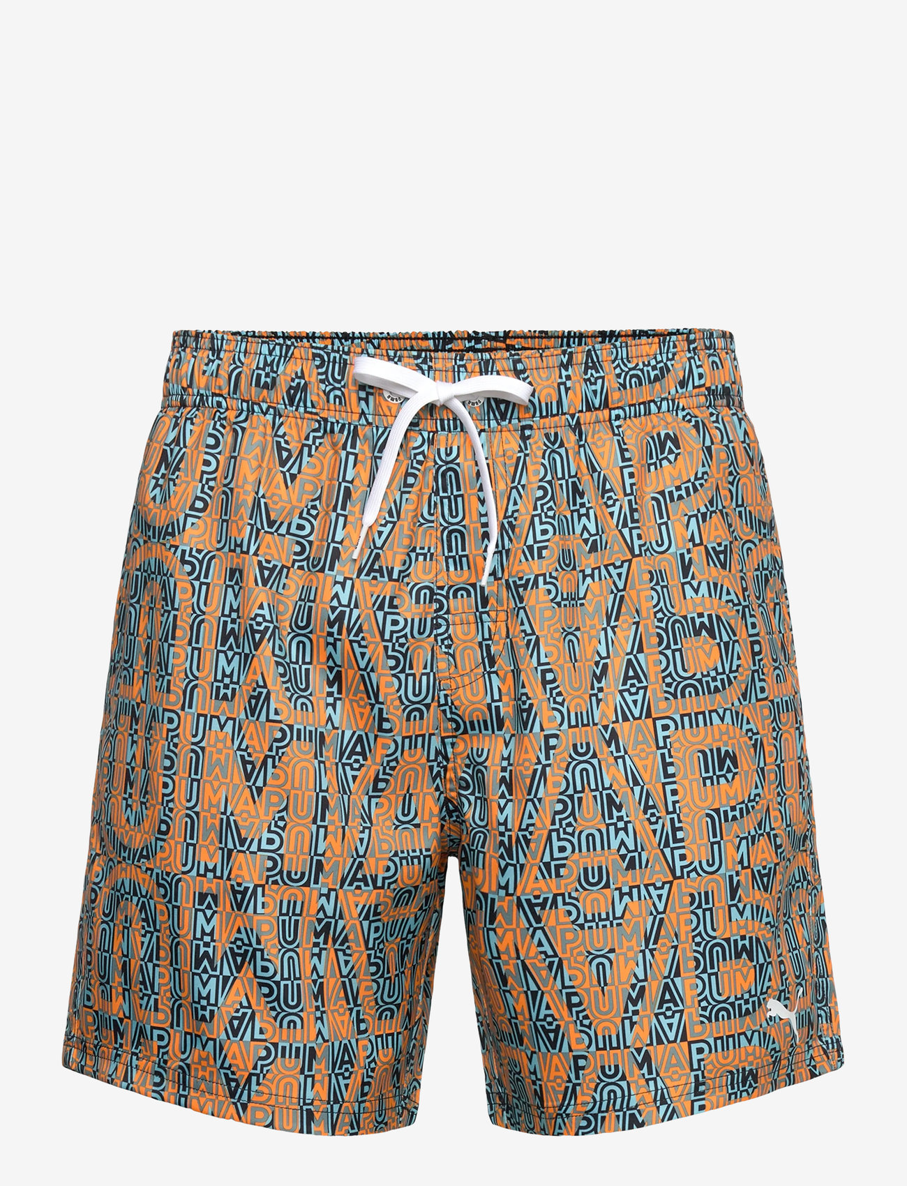 Puma Swim - PUMA SWIM MEN PRINTED MID SHORTS 1P - szorty kąpielowe - orange / mint - 0