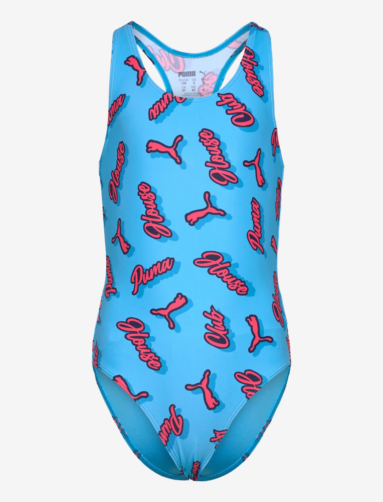 Puma Swim - PUMA SWIM GIRLS PRINTED SWIMSUIT 1P - blue / bright red - 0