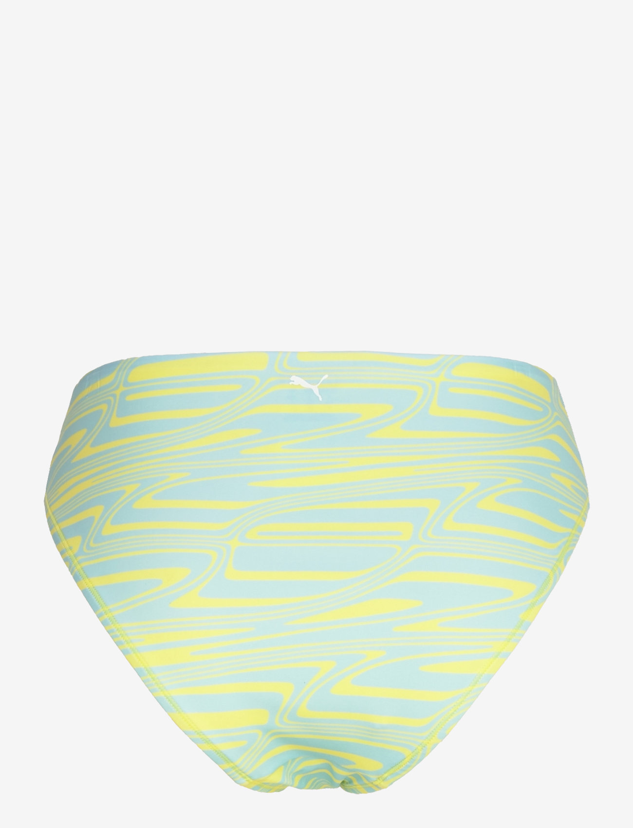 Puma Swim - PUMA SWIM WOMEN PRINTED HIGH BRIEFS 1P - sportiga badkläder - lemon / mint - 1