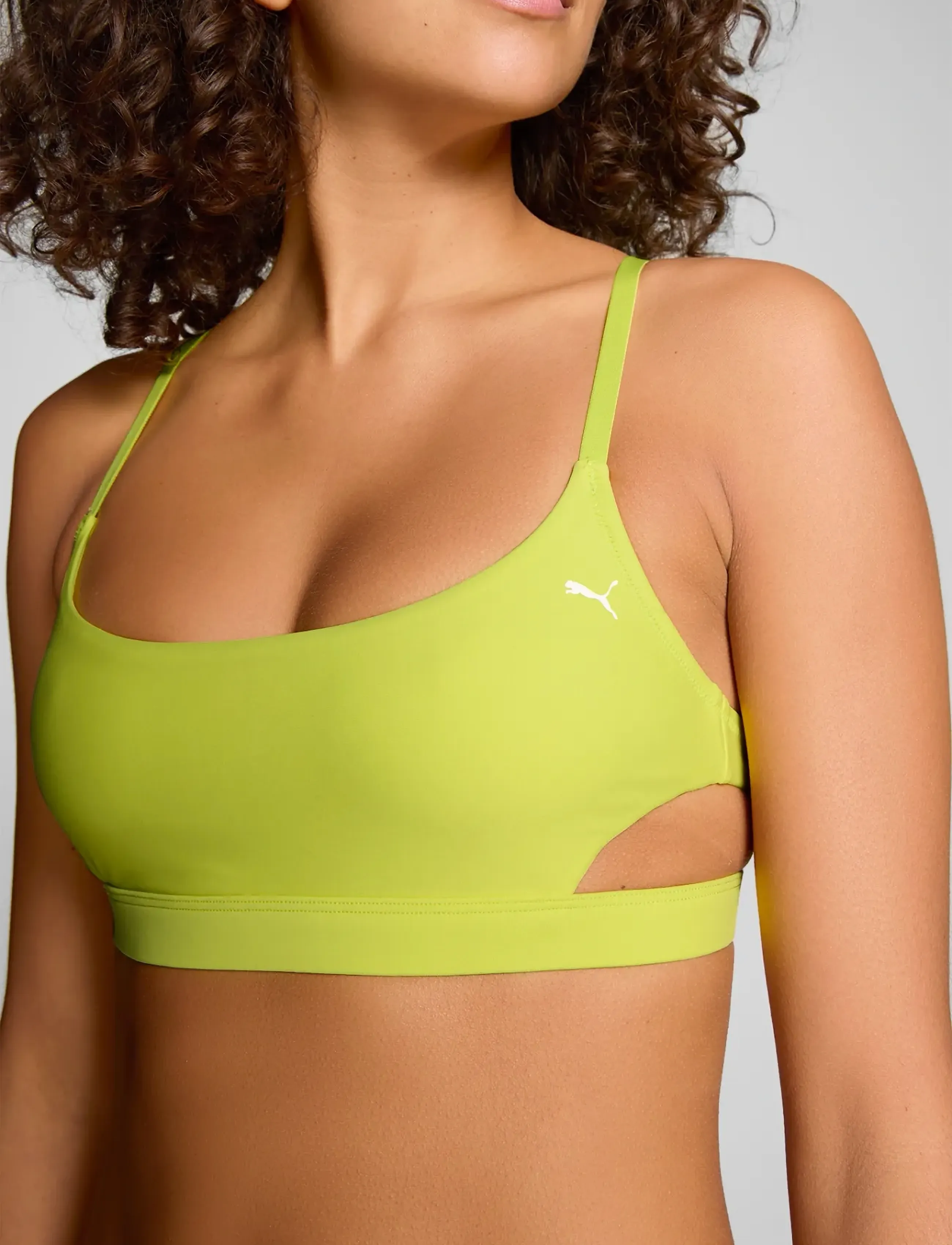 Puma Swim Puma Swim Women Peekaboo Top 1P, L, Yellow, Sport Badetøj > Sport Bikinis, Dame