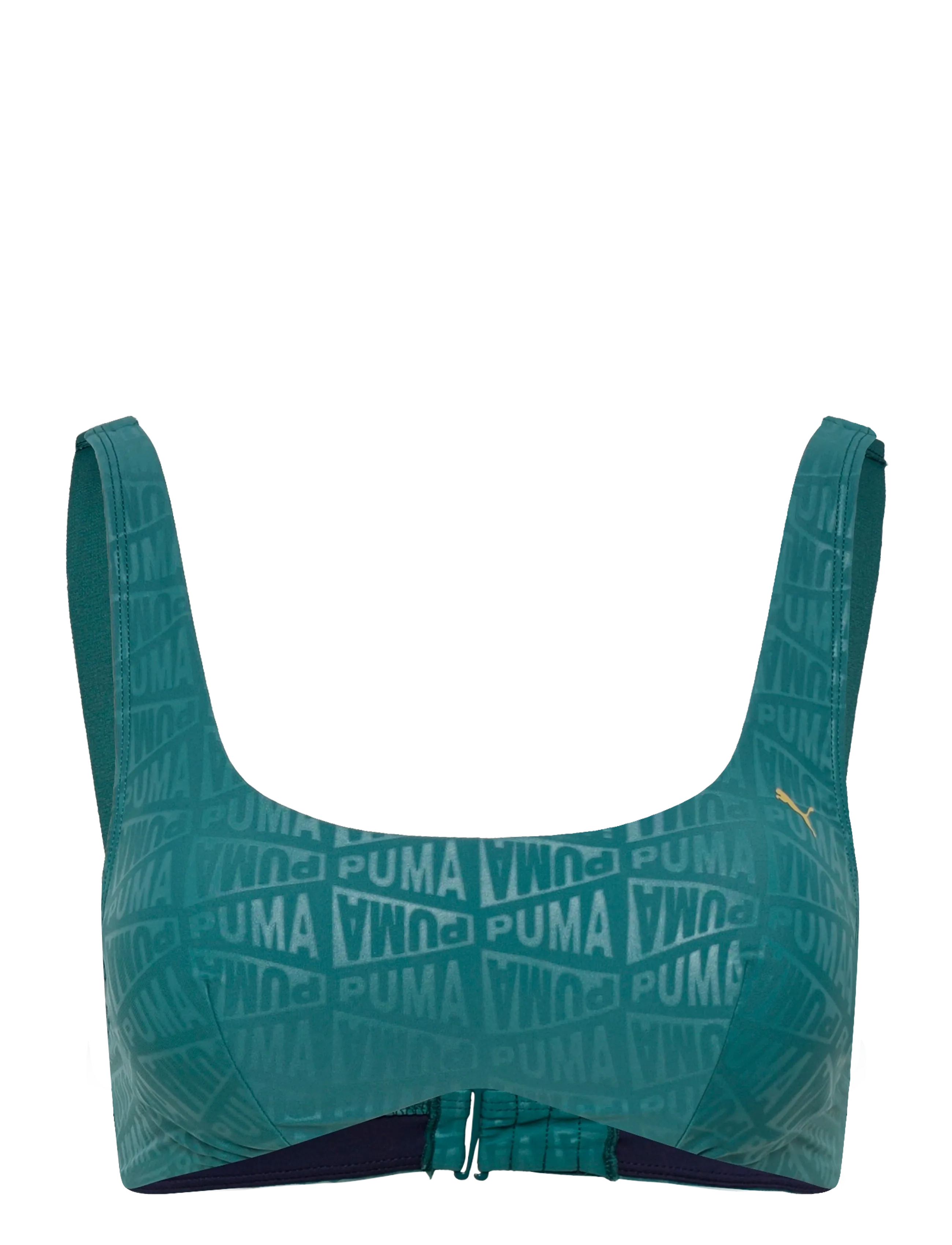 Puma Swim Women Embossed Scoop Neck Top 1P, M, Sport Bademode, Grün - Bikinis, Frauen