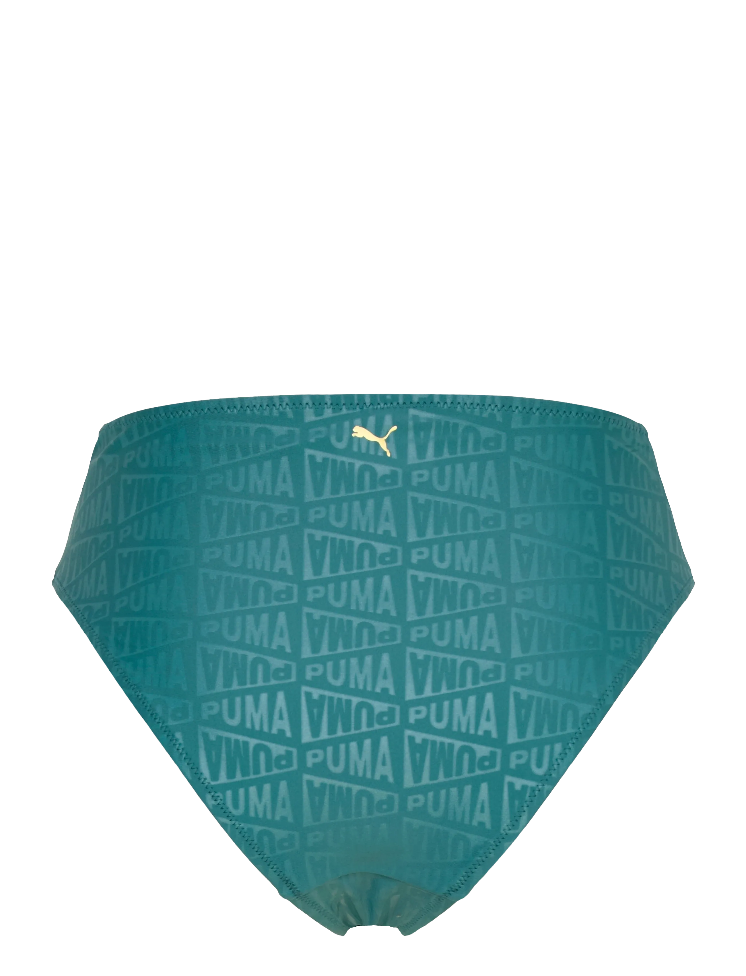 Puma Swim - PUMA SWIM WOMEN EMBOSSED HIGH WAIST BRIEFS 1P - bikinis - emerald ice - 1