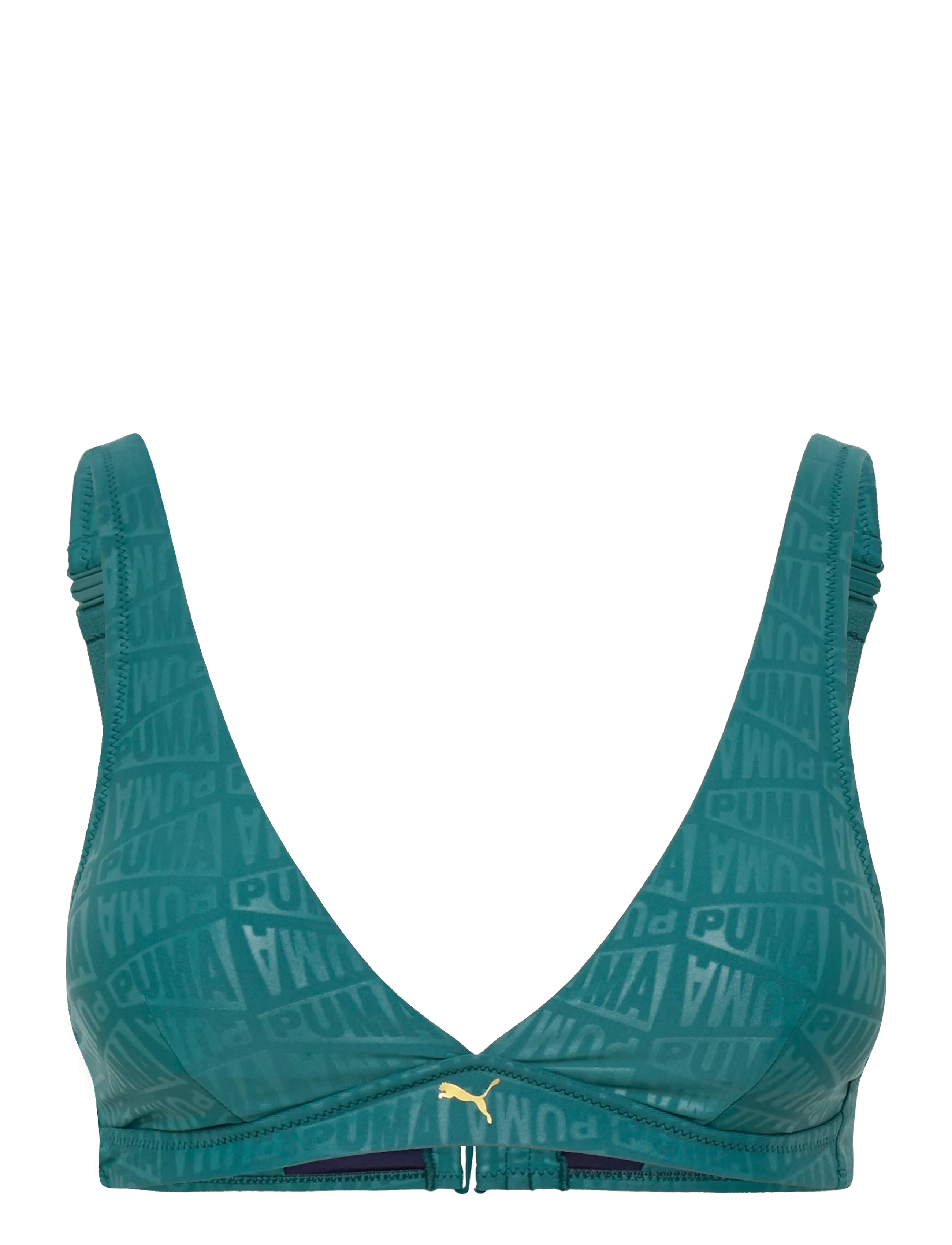 Puma Swim PUMA SWIM WOMEN EMBOSSED V-NECK PLUNGE  TOP 1P - Kleidung - EMERALD ICE / green