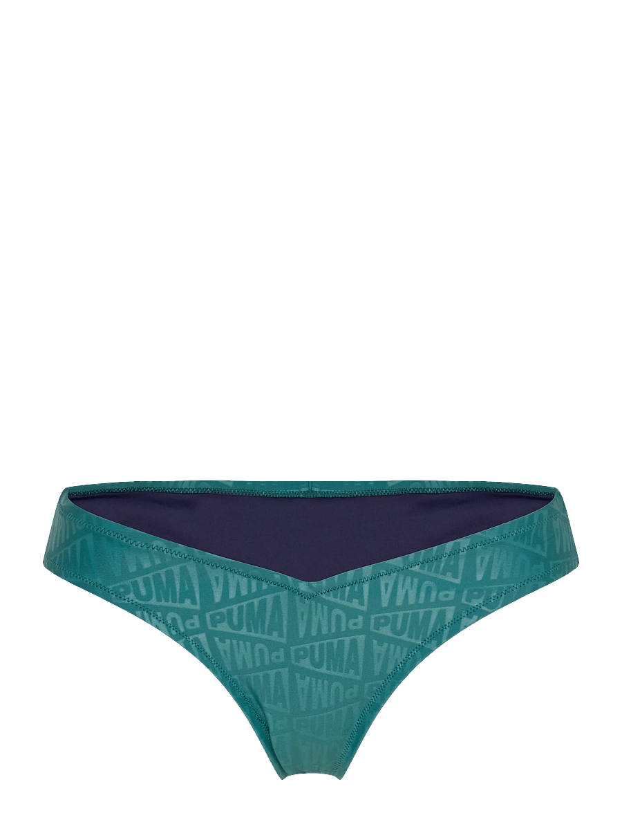 Puma Swim - PUMA SWIM WOMEN EMBOSSED BRAZILIAN BRIEFS 1P - bikinis - emerald ice - 0