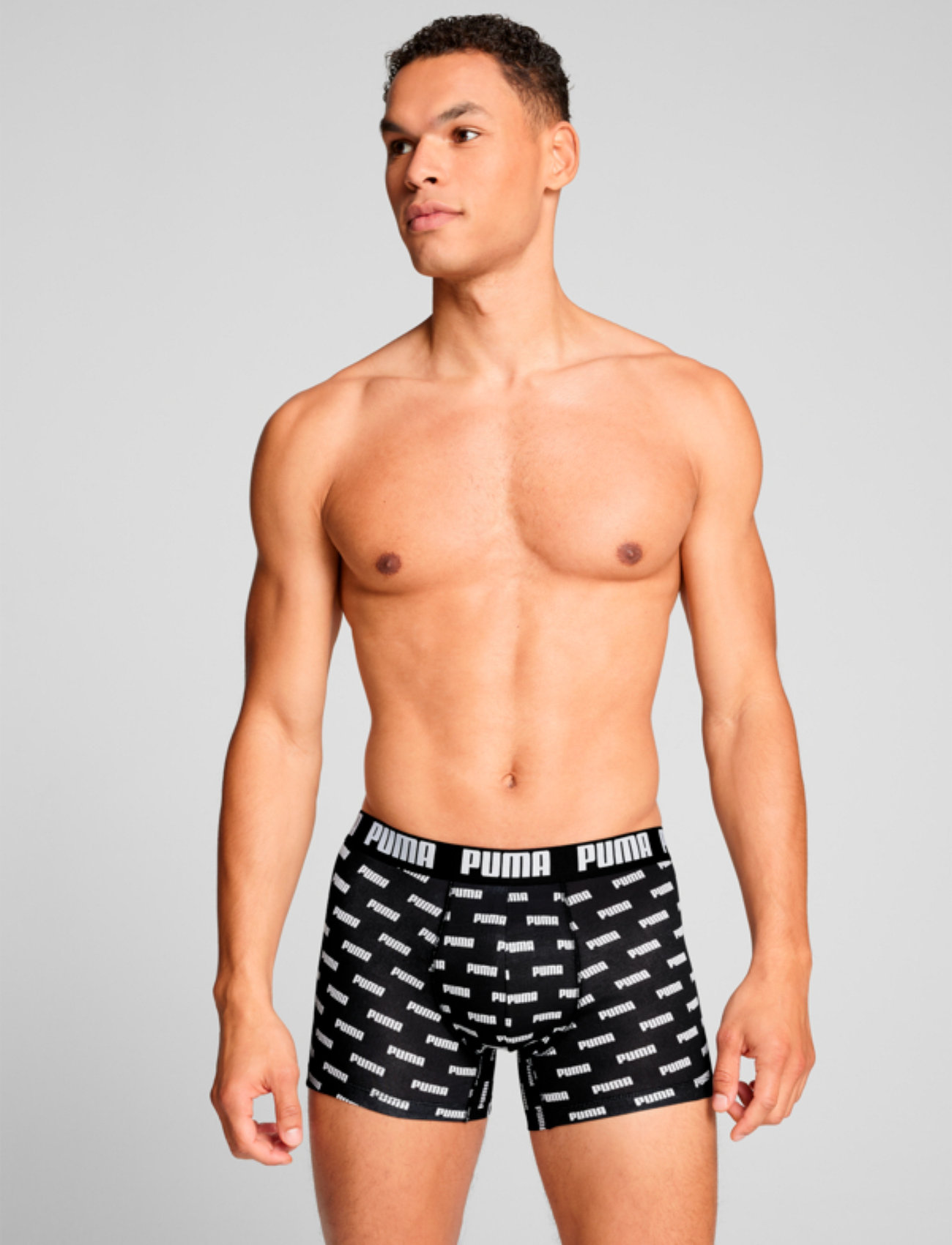 PUMA Puma Men Everyday Logo Print Boxers - Black - M