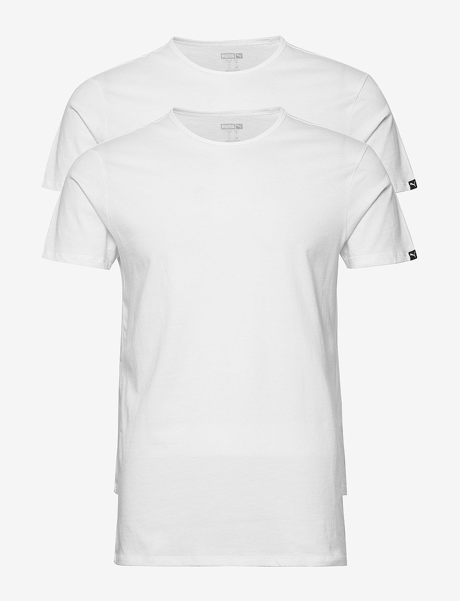 PUMA - PUMA BASIC 2P CREW TEE - oberteile & t-shirts - white - 1