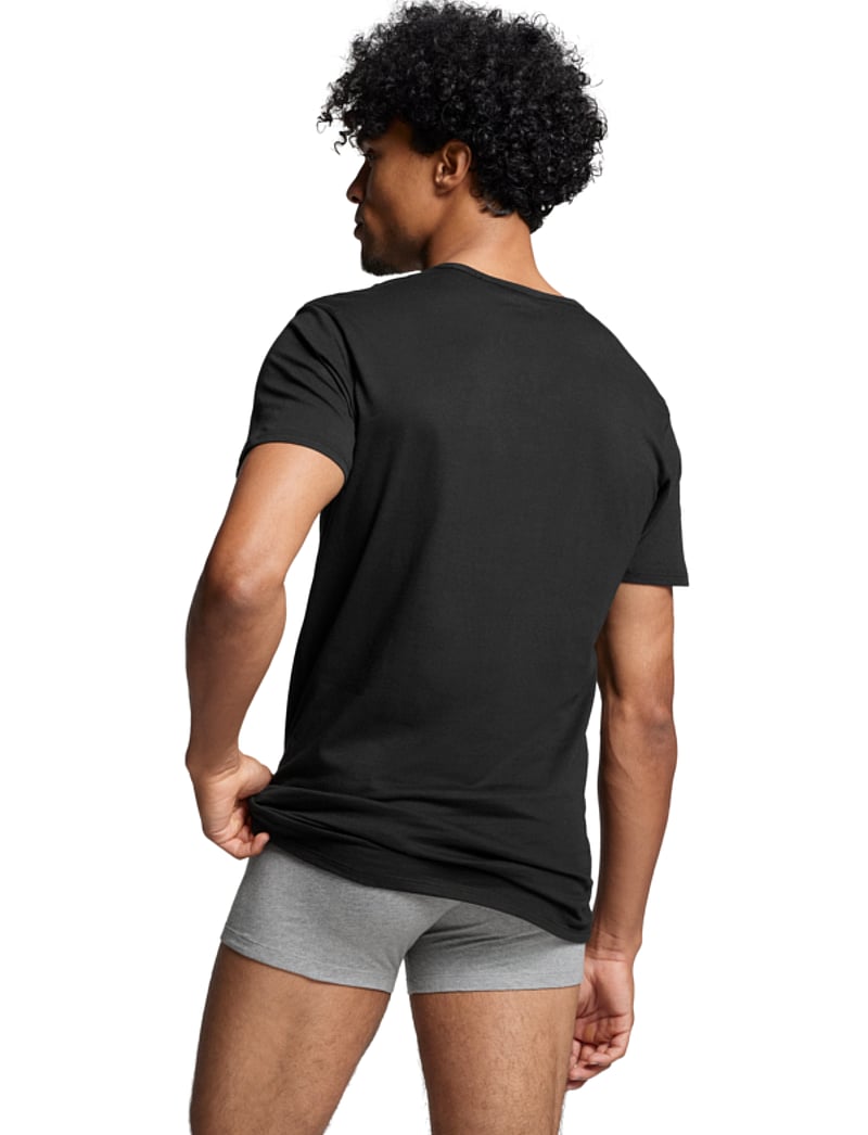 PUMA - PUMA BASIC 2P V-NECK TEE - oberteile & t-shirts - black - 3