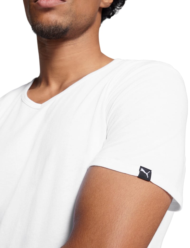 PUMA - PUMA BASIC 2P V-NECK TEE - topi un t-krekli - white - 4