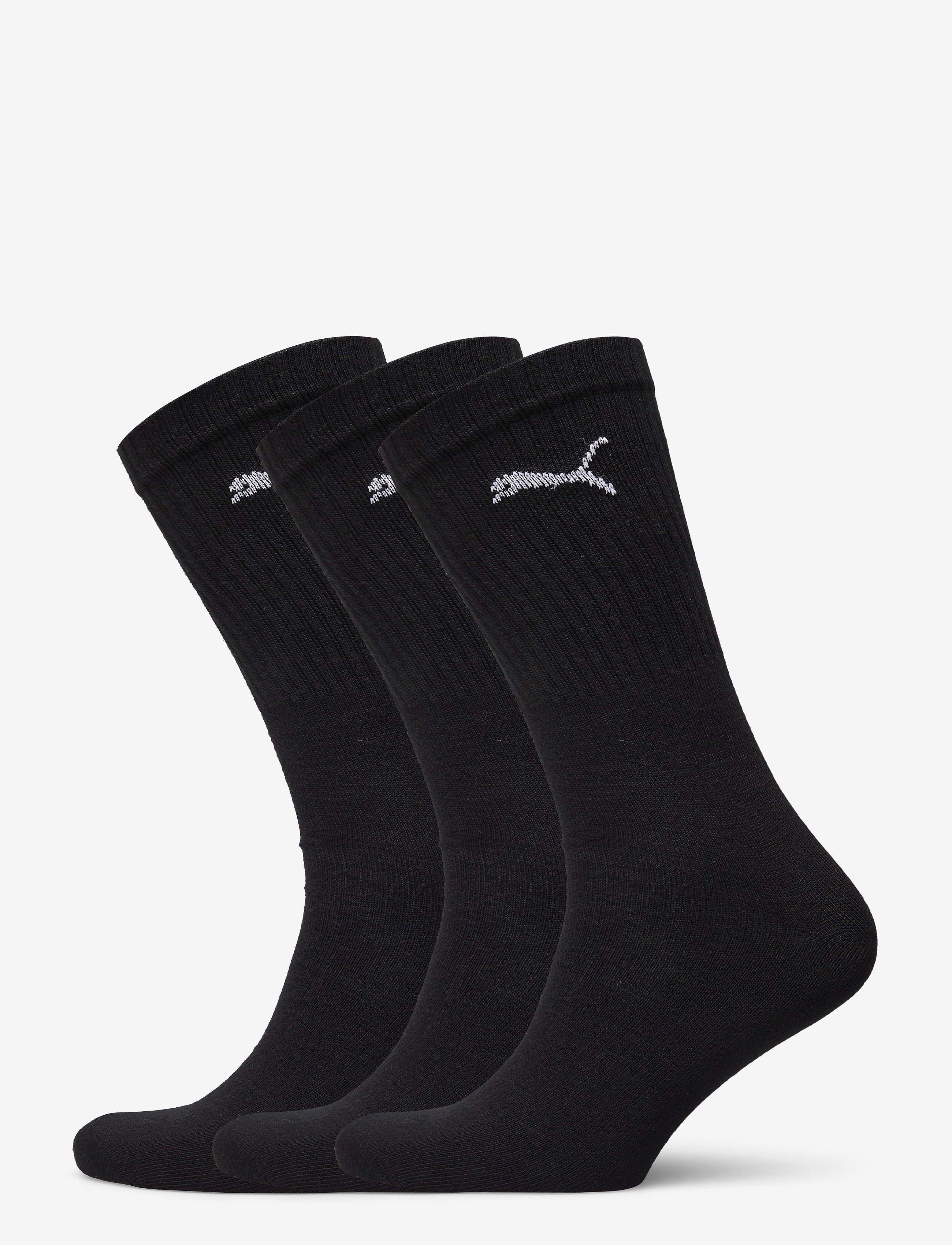 PUMA Unisex Light Crew Sock 3P, Mænd, Crew Sokker, Sort, Str: 47-49
