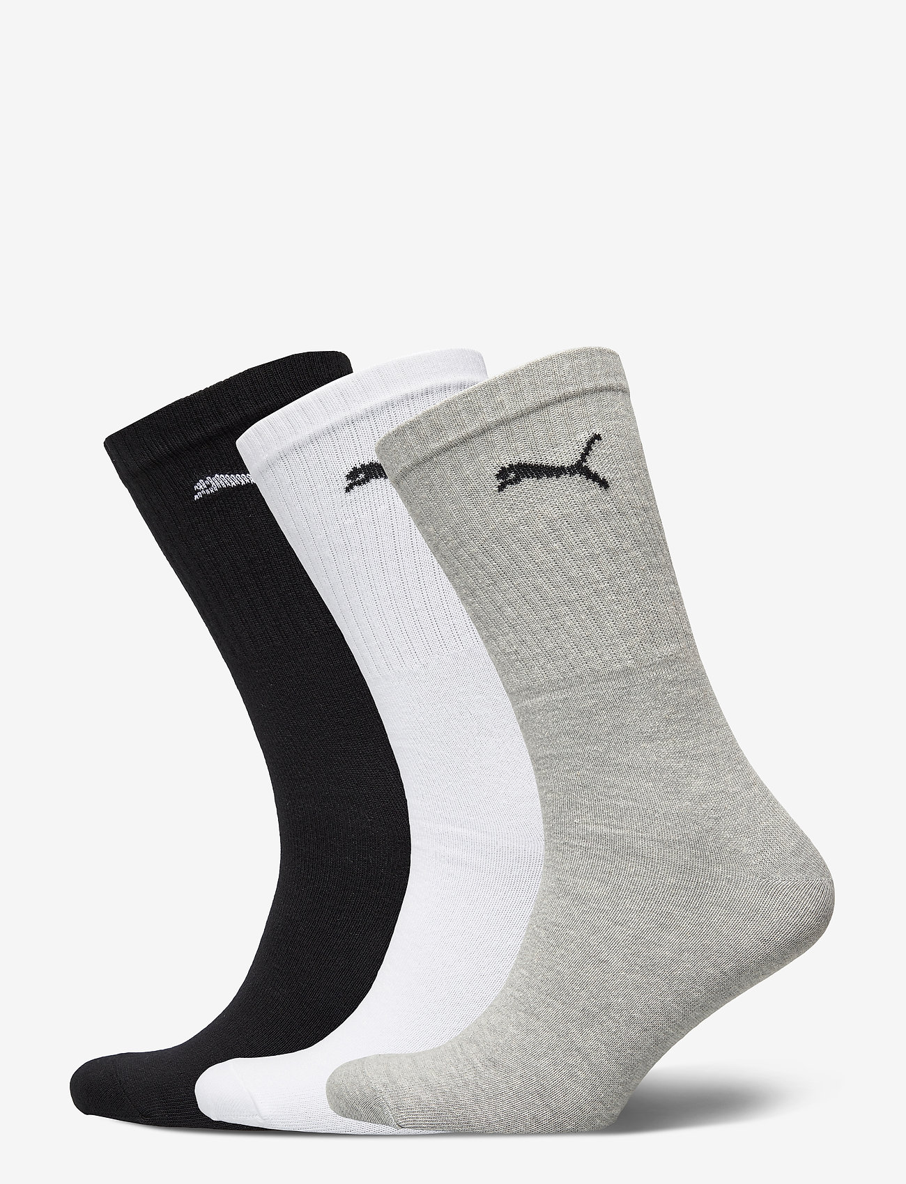 PUMA - PUMA UNISEX LIGHT CREW SOCK 3P - sportstrømper - white / grey / black - 0
