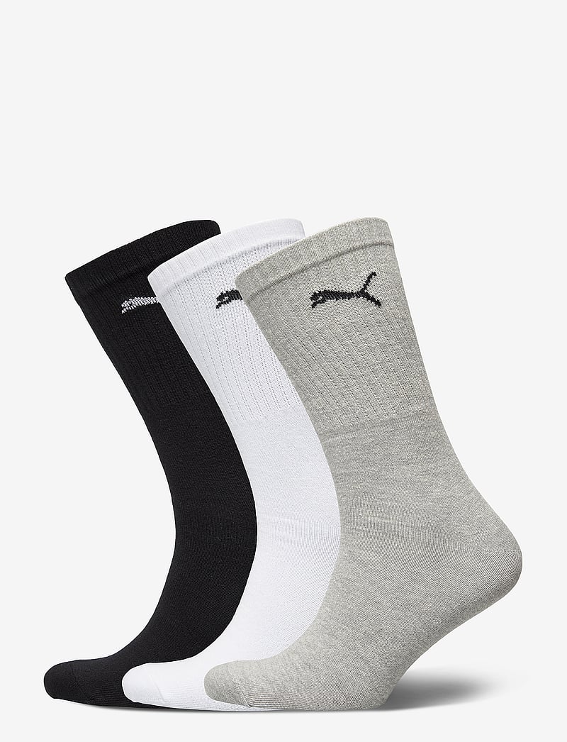 PUMA - PUMA UNISEX LIGHT CREW SOCK 3P - sportstrømper - white / grey / black - 0