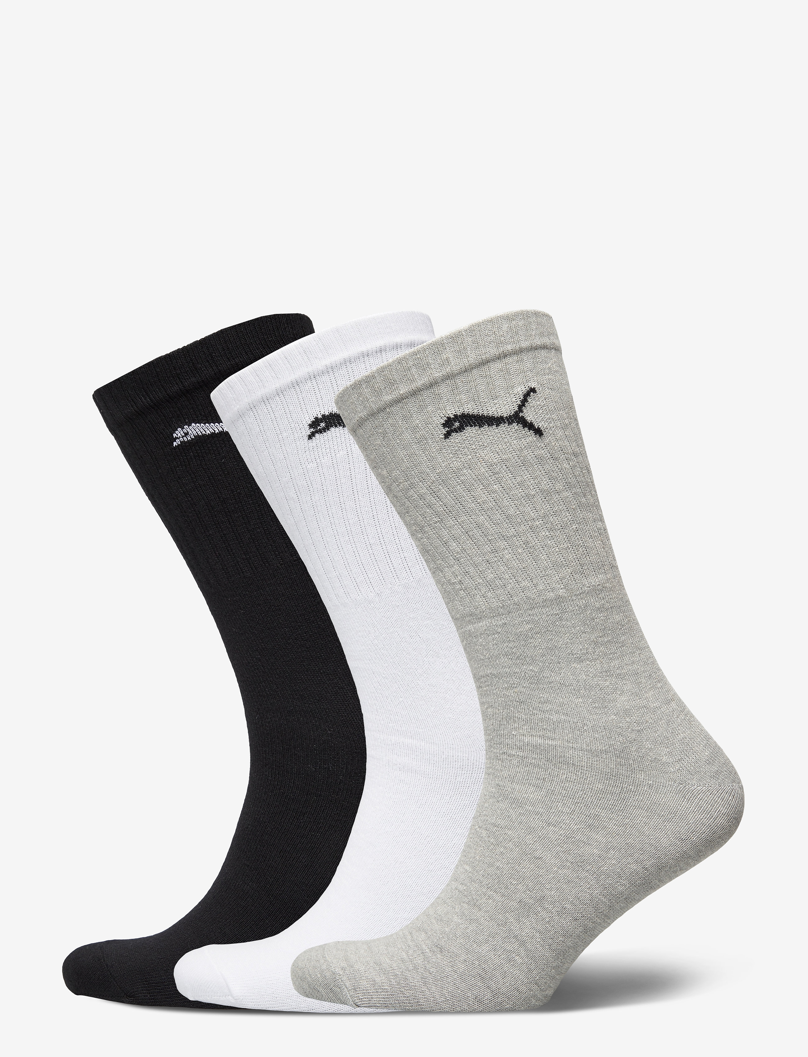 PUMA PUMA UNISEX LIGHT CREW SOCK 3P - PUMA - WHITE / GREY / BLACK / white