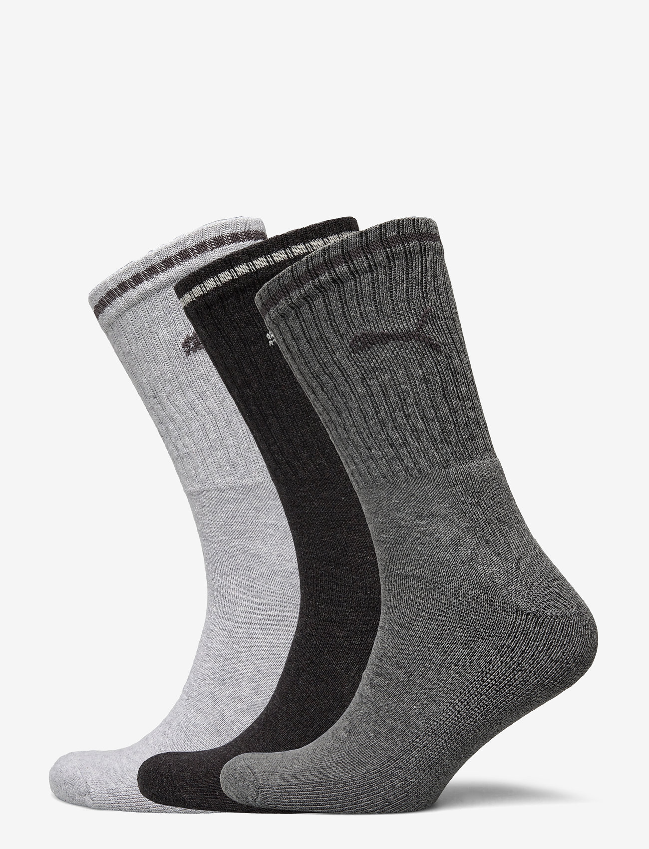 PUMA - PUMA UNISEX STRIPED CREW SOCK 3P - träningsstrumpor - anthracite / grey - 0