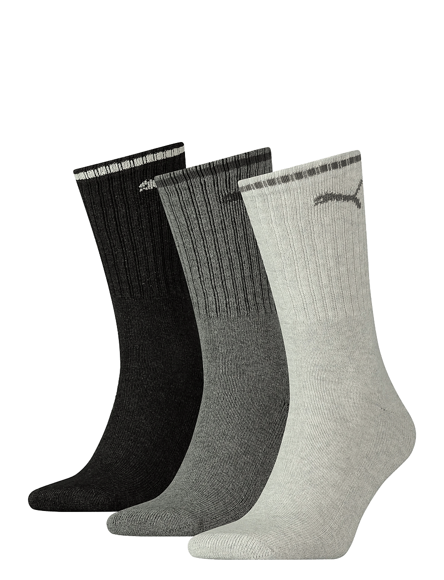PUMA - PUMA UNISEX STRIPED CREW SOCK 3P - spordisokid - anthracite / grey - 0