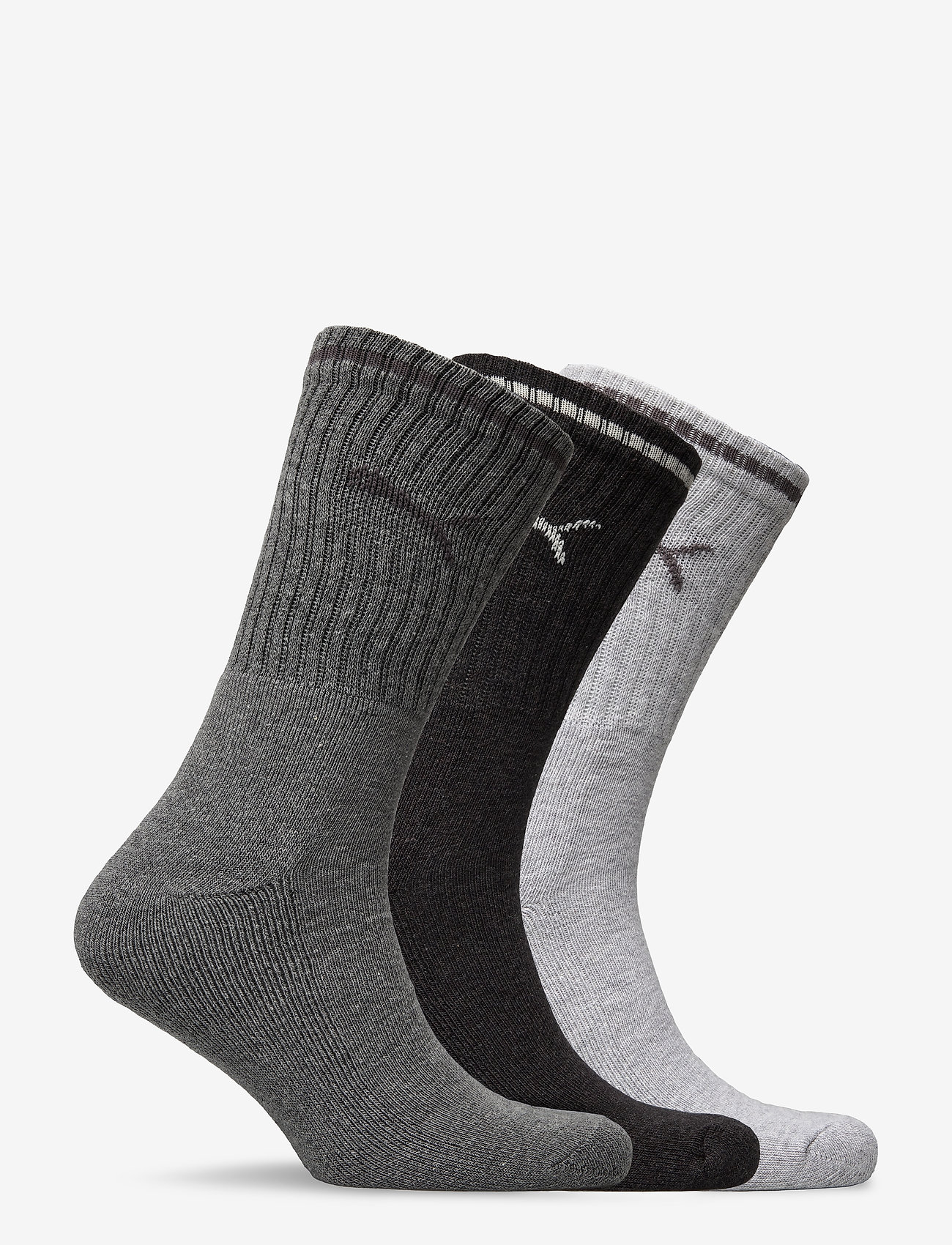 PUMA - PUMA UNISEX STRIPED CREW SOCK 3P - träningsstrumpor - anthracite / grey - 1