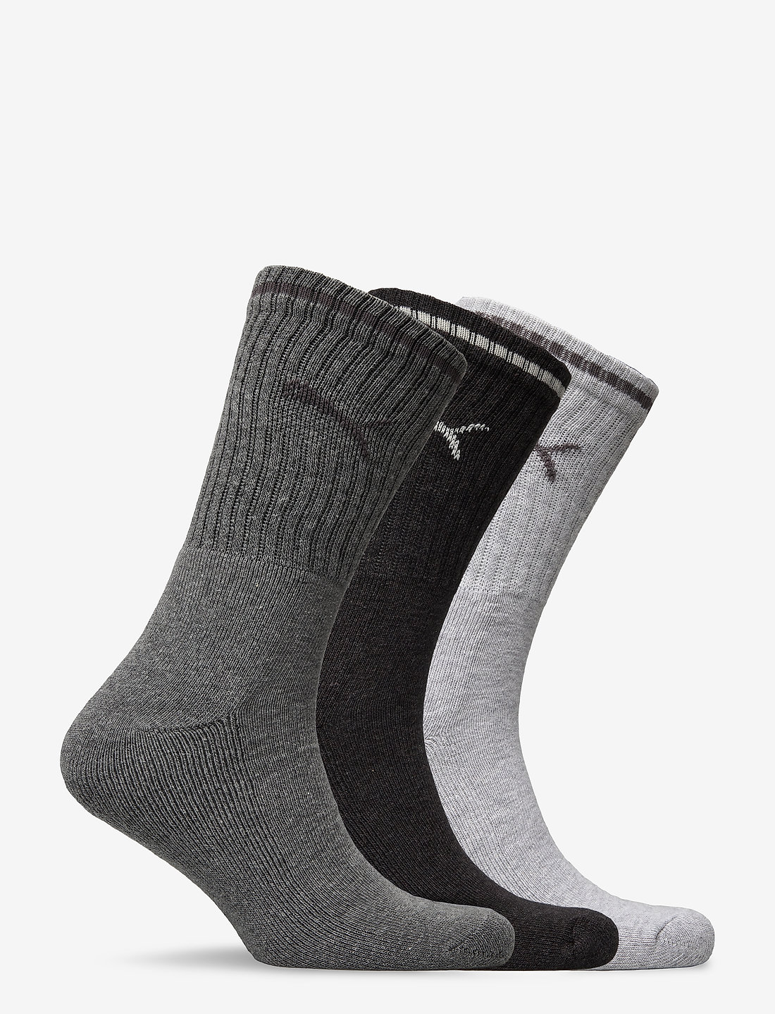 PUMA - PUMA UNISEX STRIPED CREW SOCK 3P - sportstrømper - anthracite / grey - 1