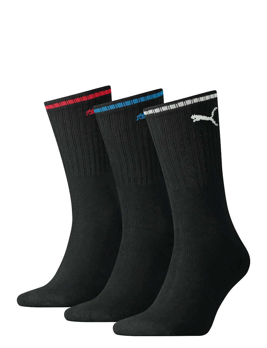 PUMA - PUMA UNISEX STRIPED CREW SOCK 3P - sportstrømper - black - 1