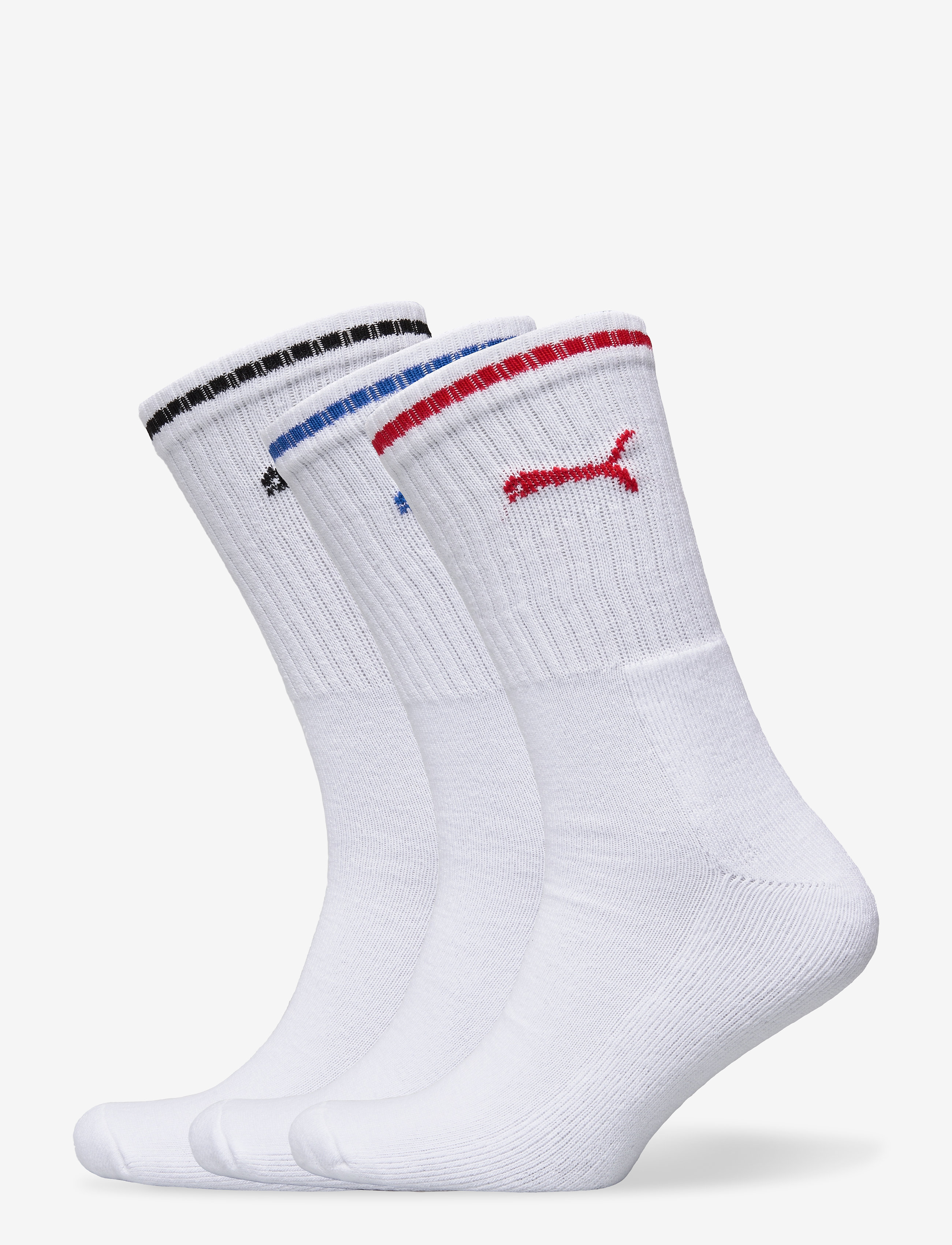 PUMA Puma Unisex Gestreift Crew Socke 3P Weiß - 43-46 - Damen