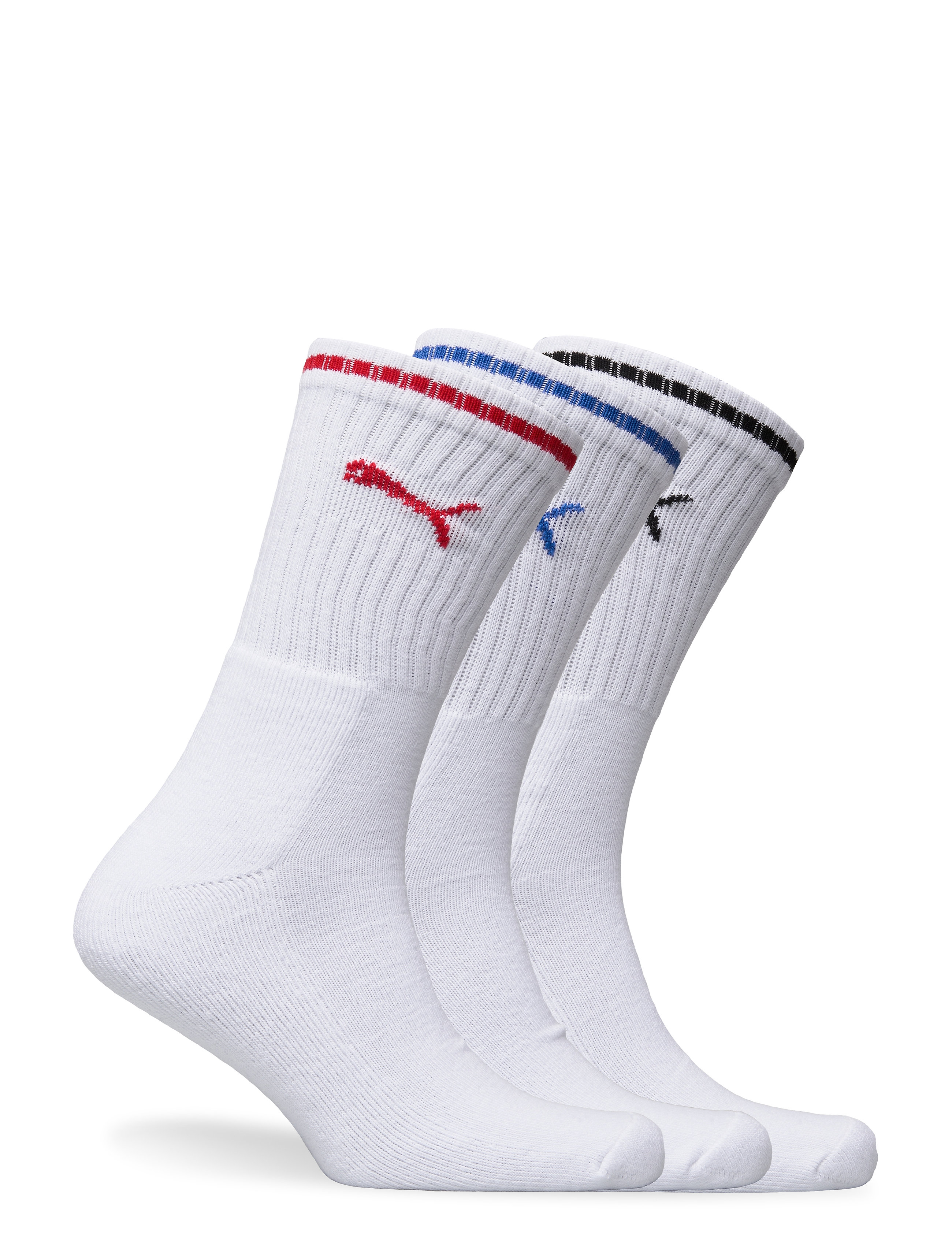 PUMA - PUMA UNISEX STRIPED CREW SOCK 3P - träningsstrumpor - white - 1