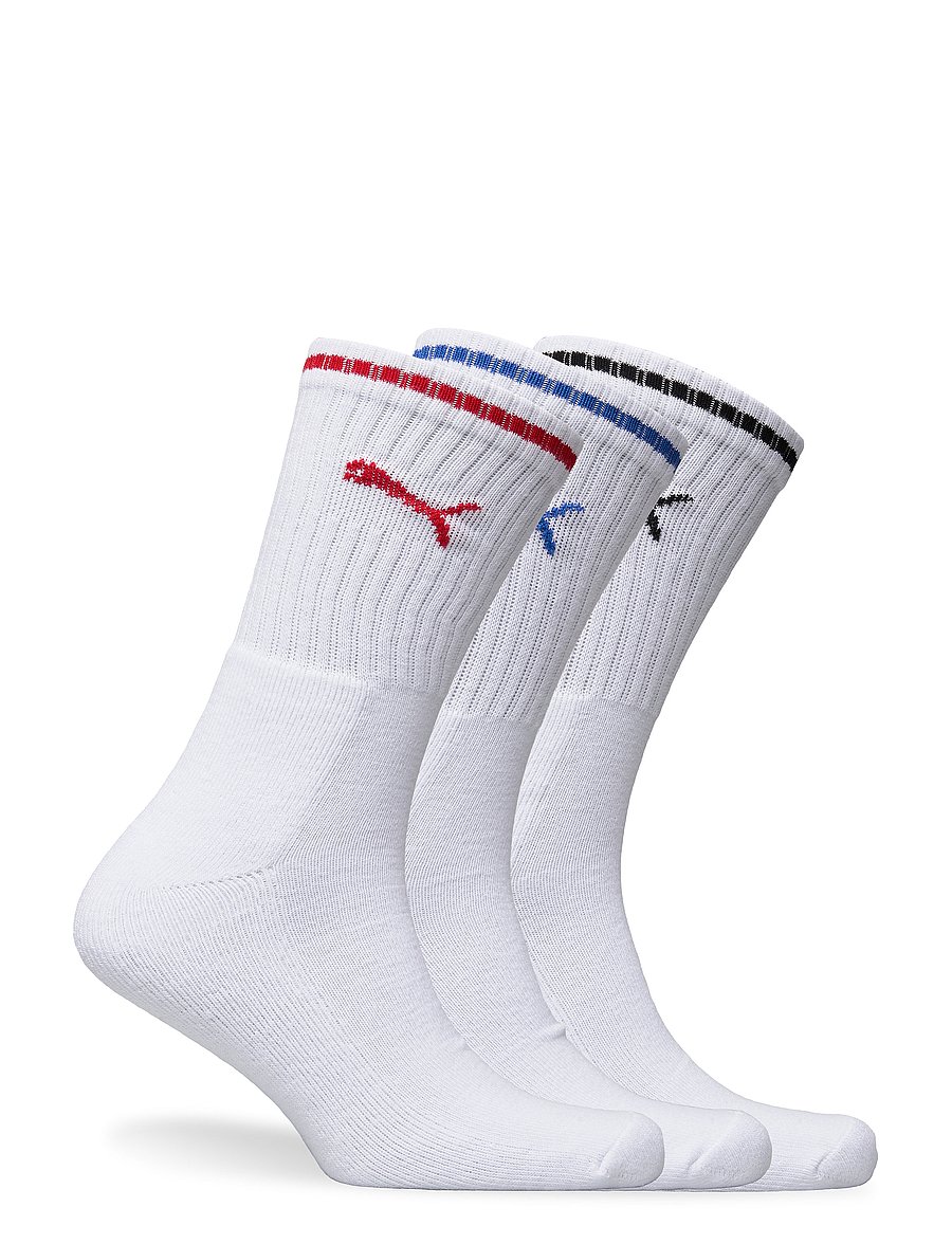 PUMA - PUMA UNISEX STRIPED CREW SOCK 3P - träningsstrumpor - white - 1