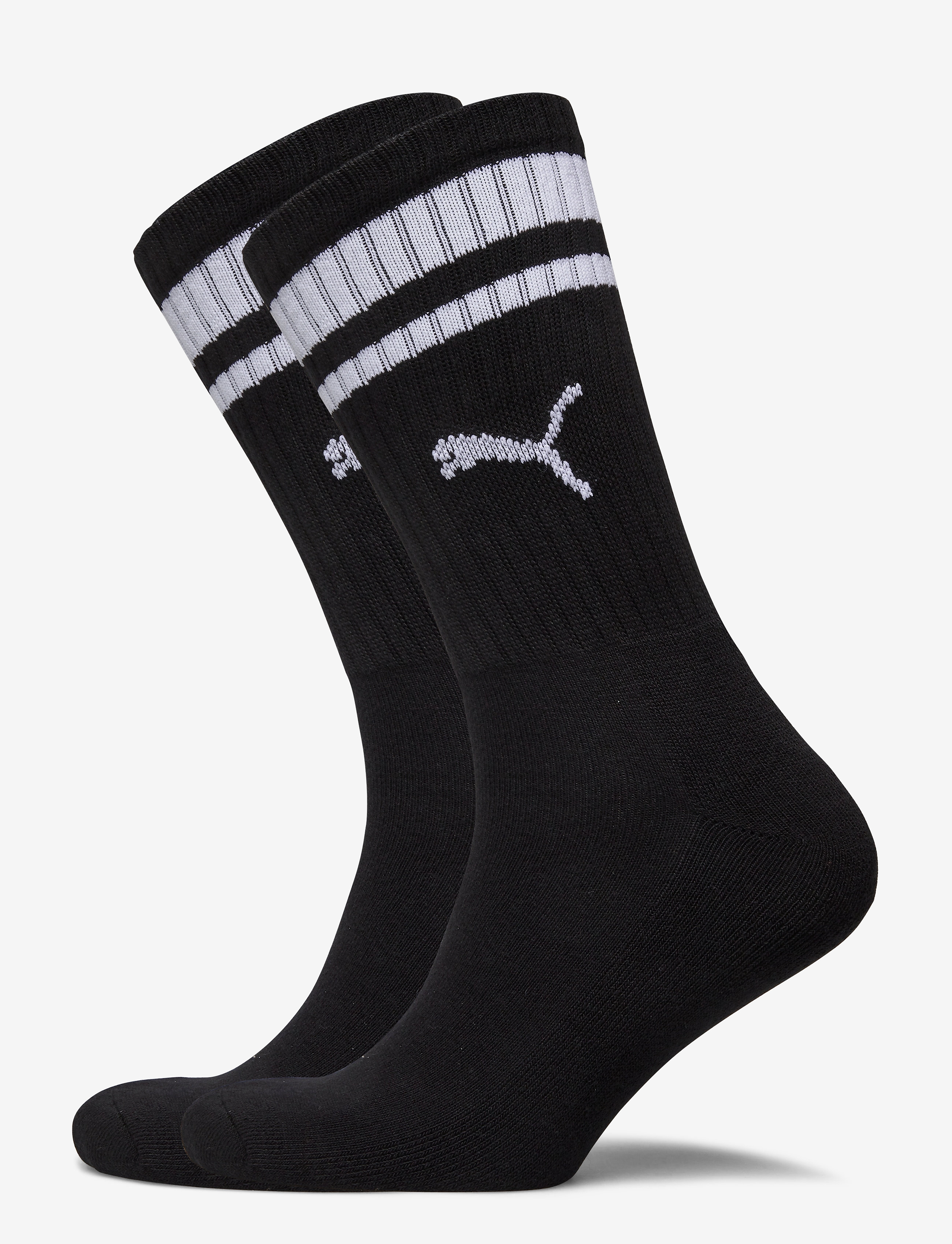 PUMA PUMA CREW HERITAGE STRIPE 2P UNISEX - Alusvaatteet - BLACK / black