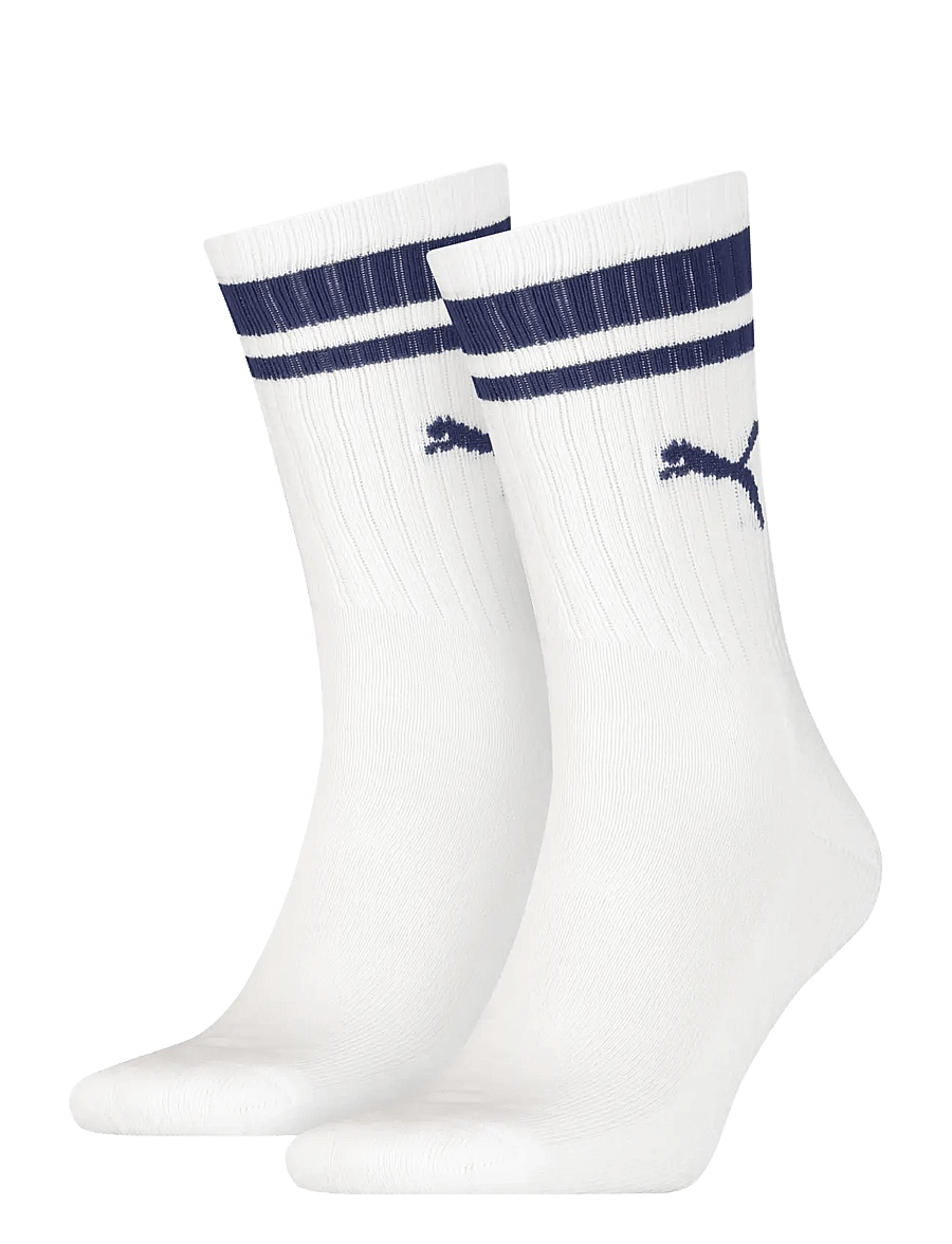 PUMA - PUMA UNISEX HERITAGE CREW SOCK 2P - strümpfe - white / blue - 0