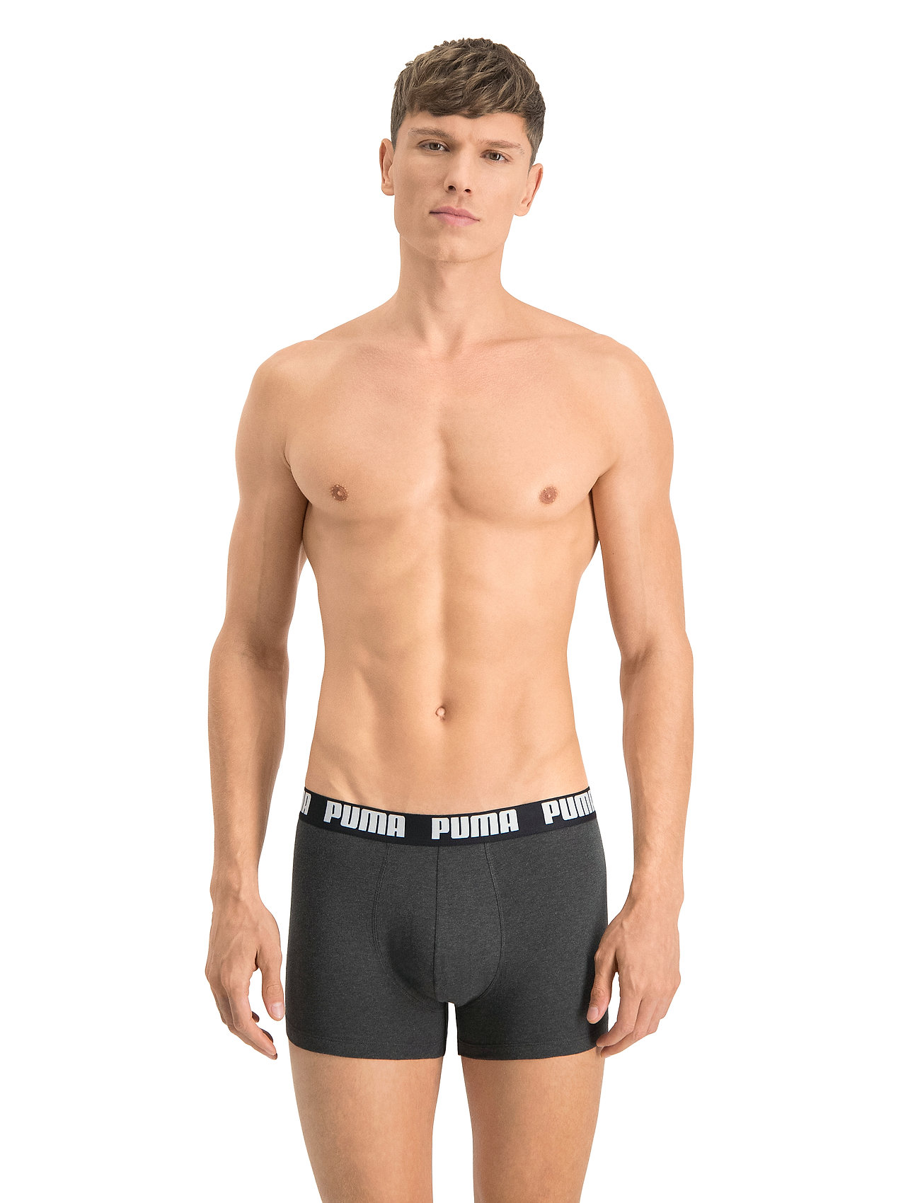 PUMA - PUMA MEN GRADIENT STRIPE BOXER 2P - black / grey melange - 2