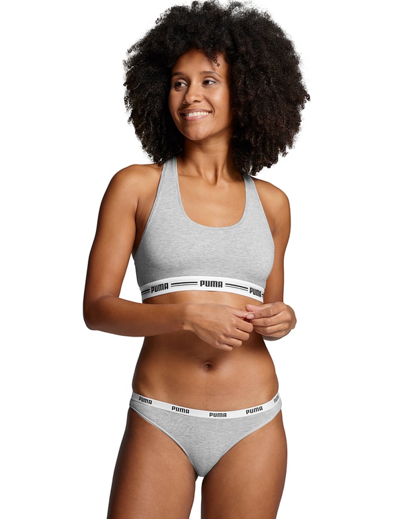 PUMA - PUMA WOMEN BIKINI 2P HANG - undertøj - grey / grey - 0