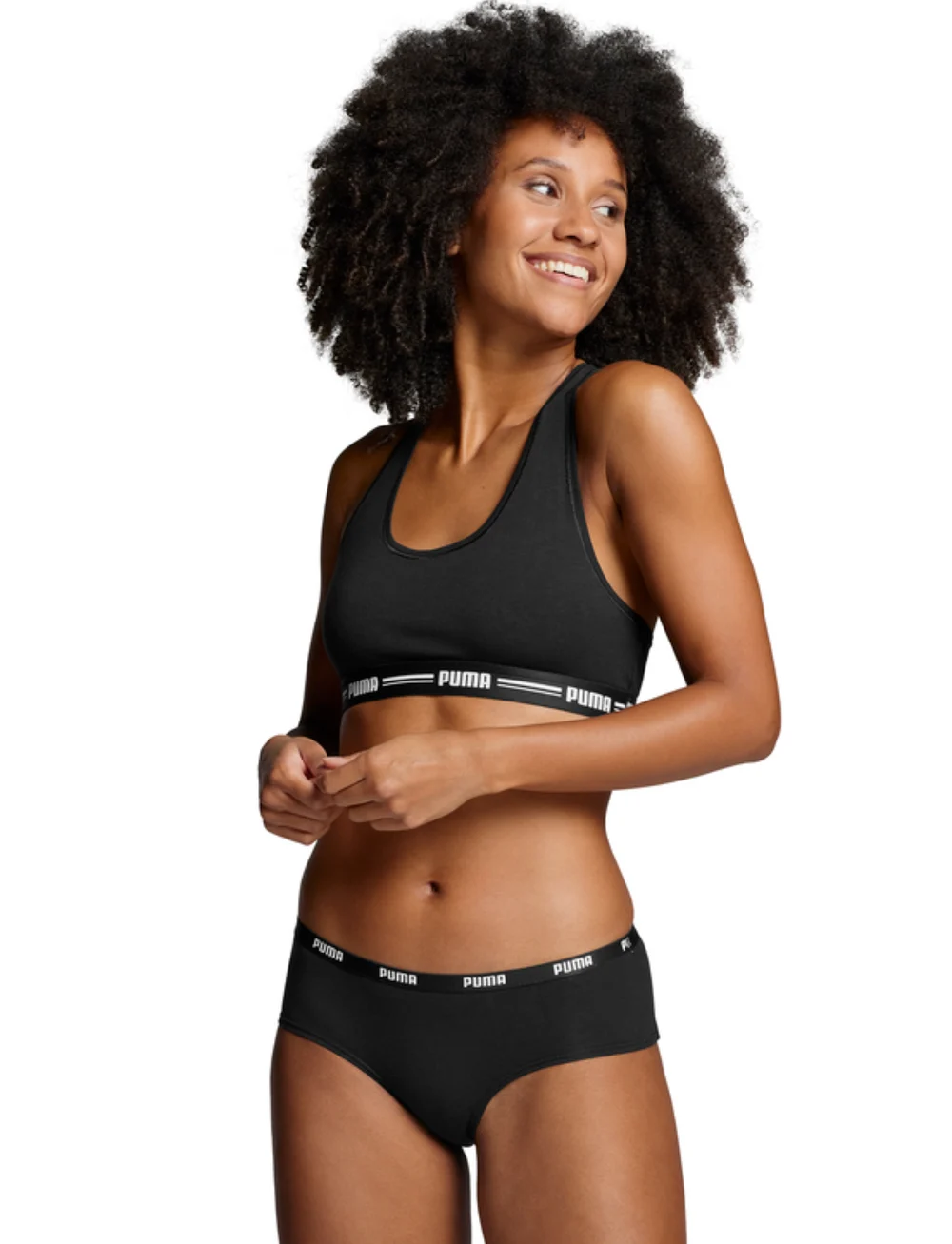 PUMA - PUMA WOMEN HIPSTER 2P HANG - undertøj - black - 0