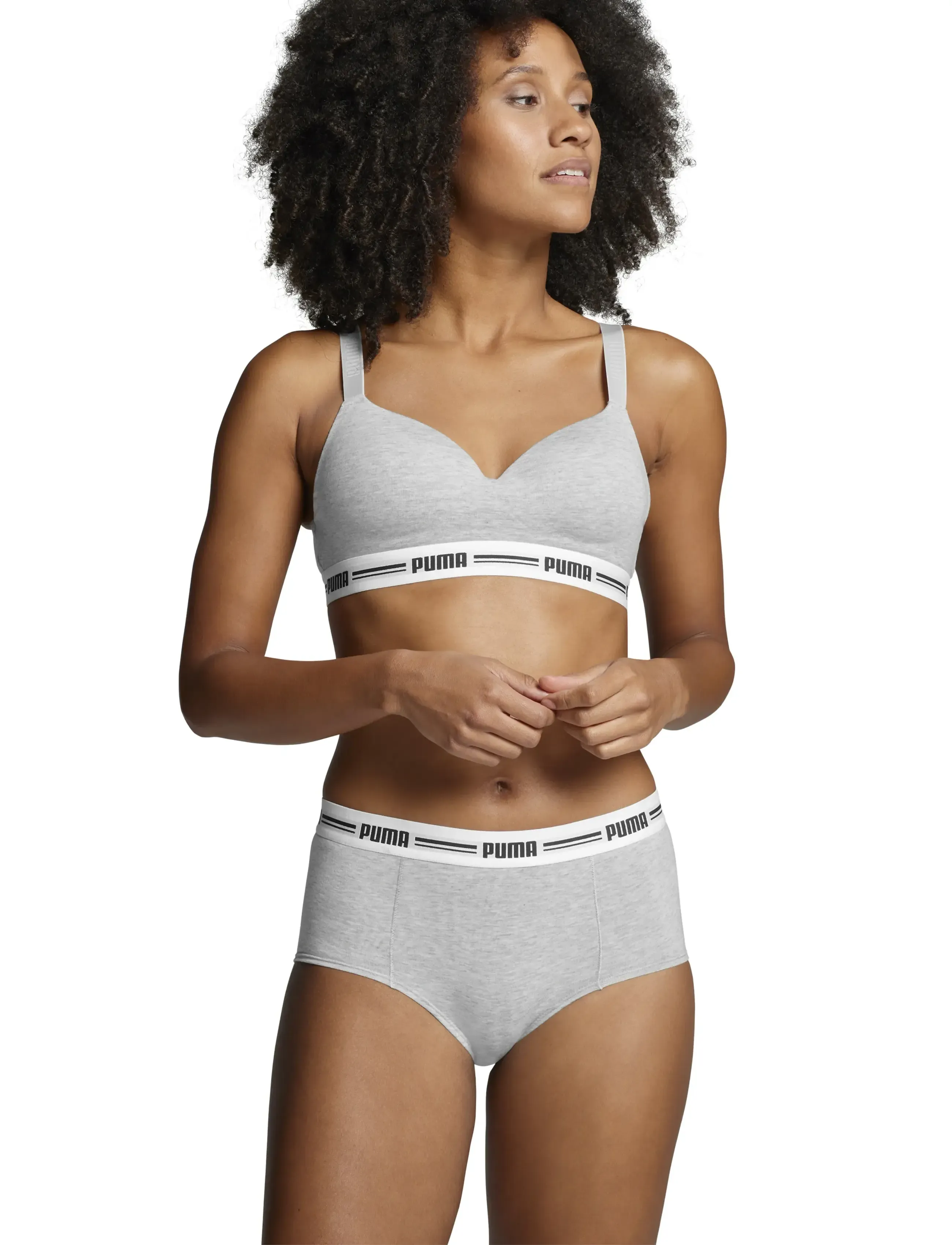 PUMA Women Mini Short 2P Pack, Kvinder, Boy Shorts, Grå, Str: XS