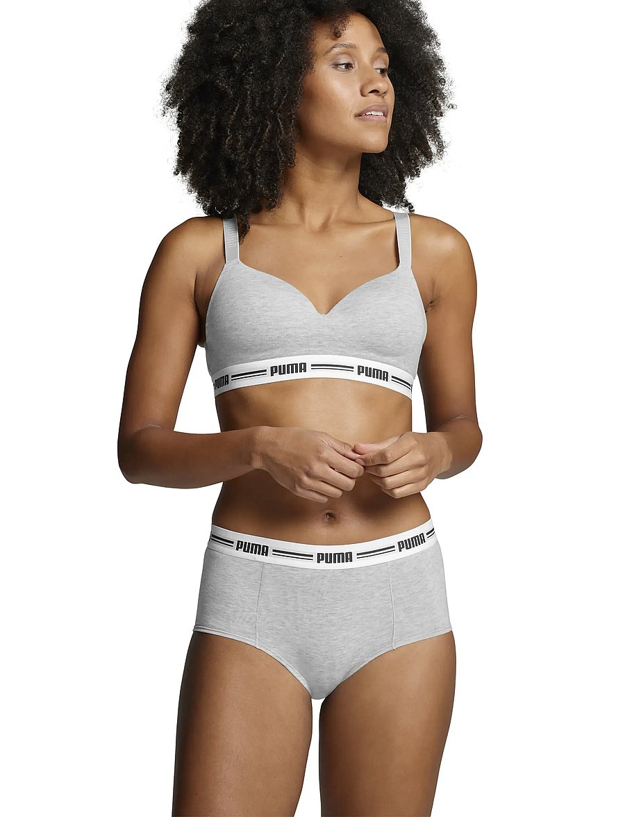 PUMA - PUMA WOMEN MINI SHORT 2P PACK - unterwäsche & socken - grey / grey - 0