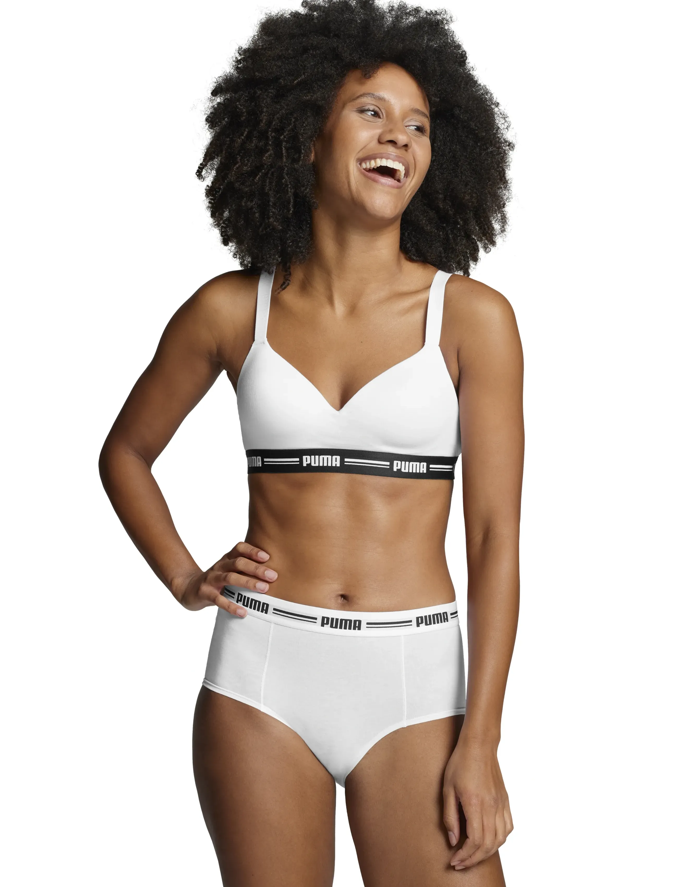 PUMA Women Mini Short 2P Pack, Kvinder, Boy Shorts, Hvid, Str: S