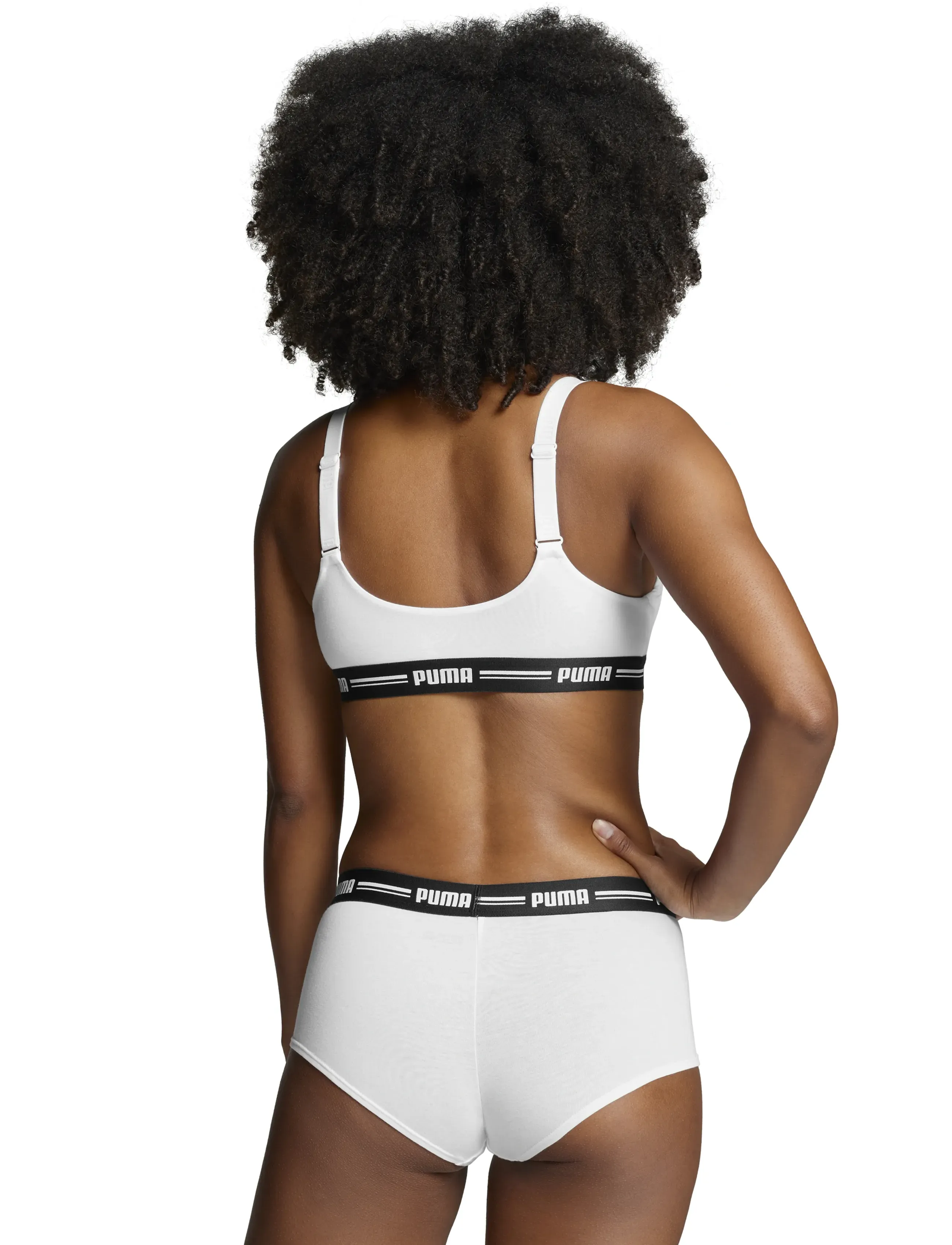 PUMA - PUMA WOMEN MINI SHORT 2P PACK - aluspesu ja sokid - white / white - 3