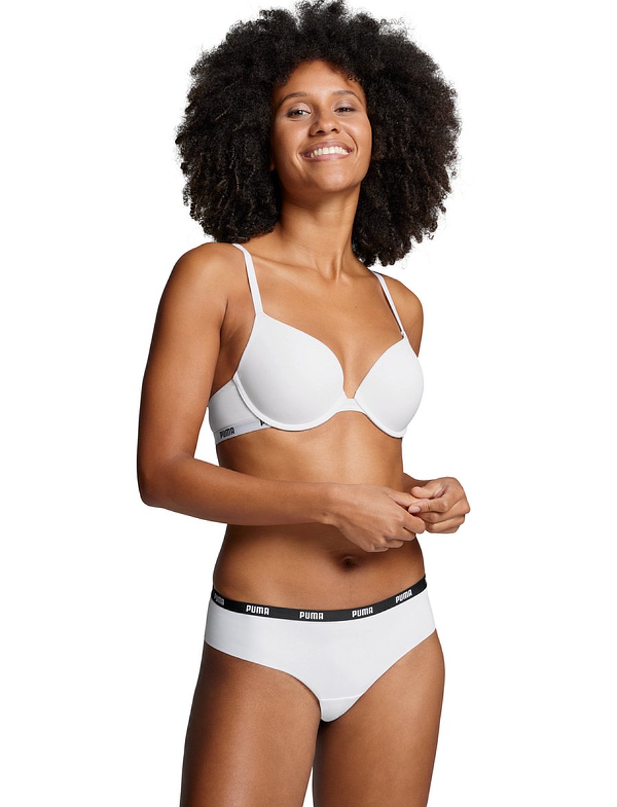 PUMA - PUMA WOMEN MICROFIBER BRAZILIAN 2P - unterwäsche & socken - white - 2