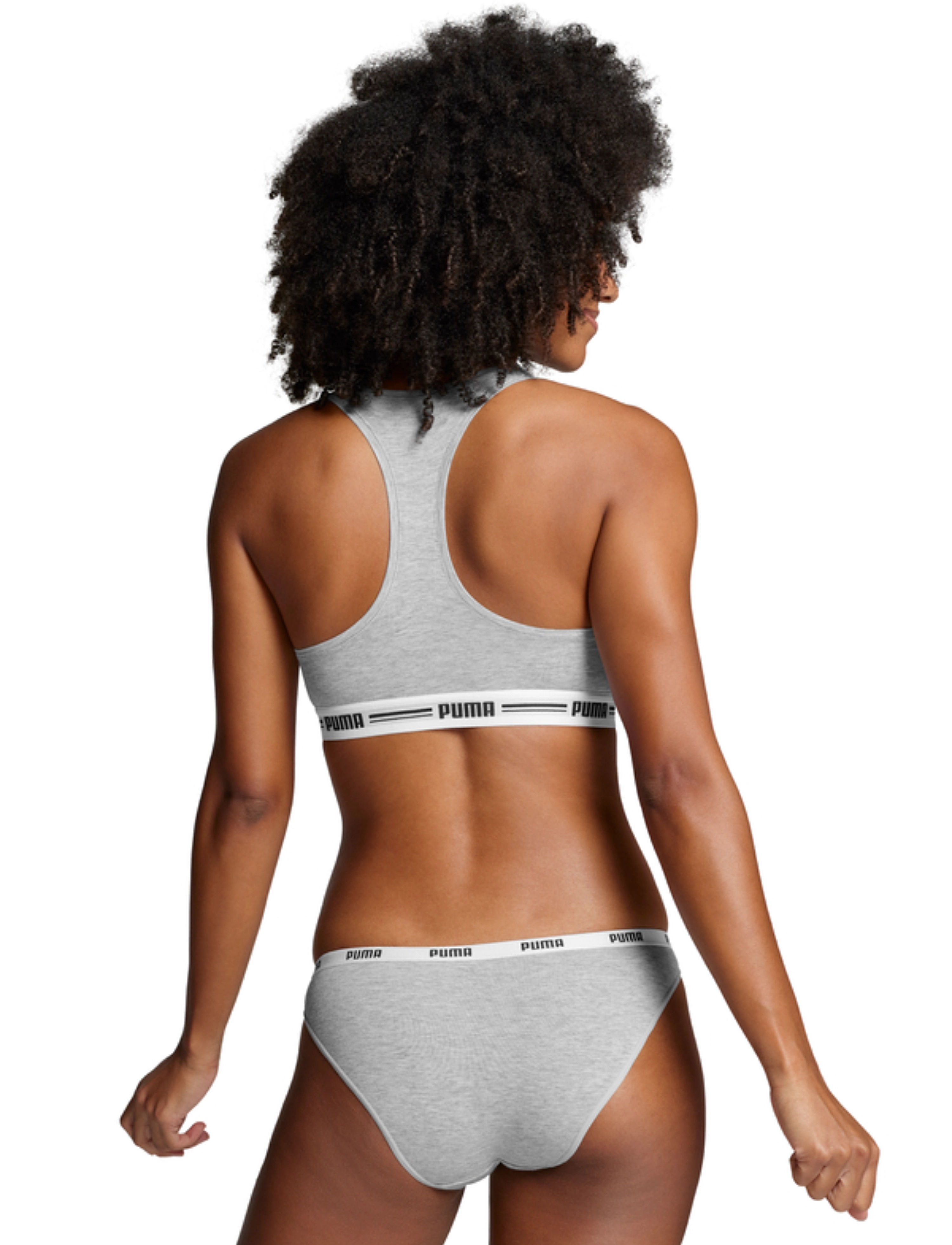 PUMA - PUMA WOMEN RACER BACK TOP 1P HANG - soutiens-gorge de sport - grey melange - 3
