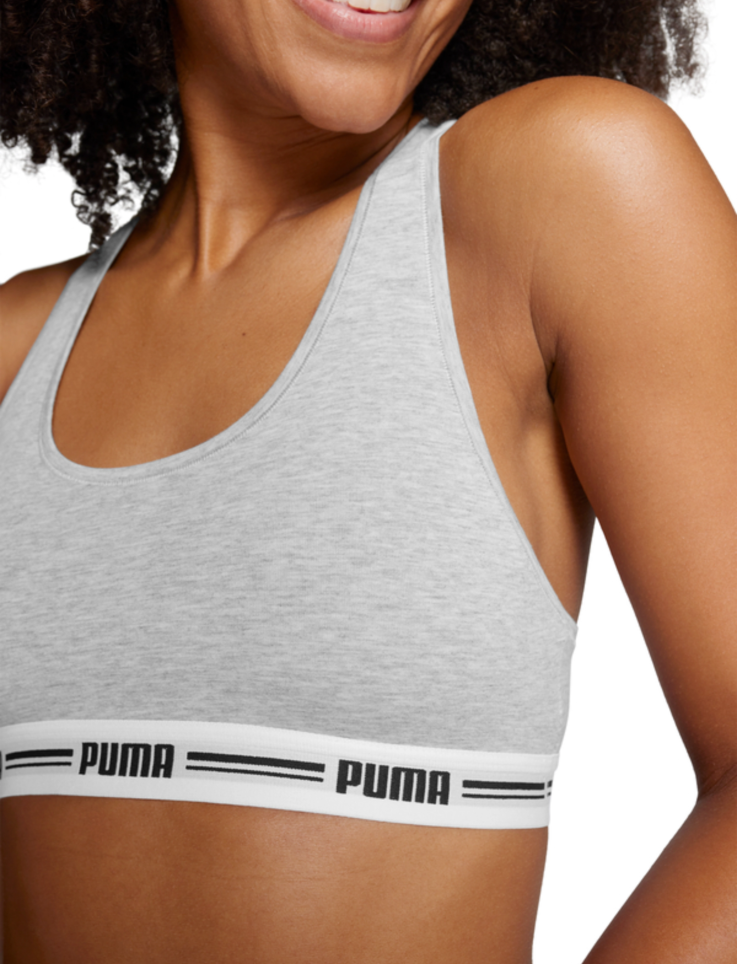 PUMA - PUMA WOMEN RACER BACK TOP 1P HANG - soutiens-gorge de sport - grey melange - 4