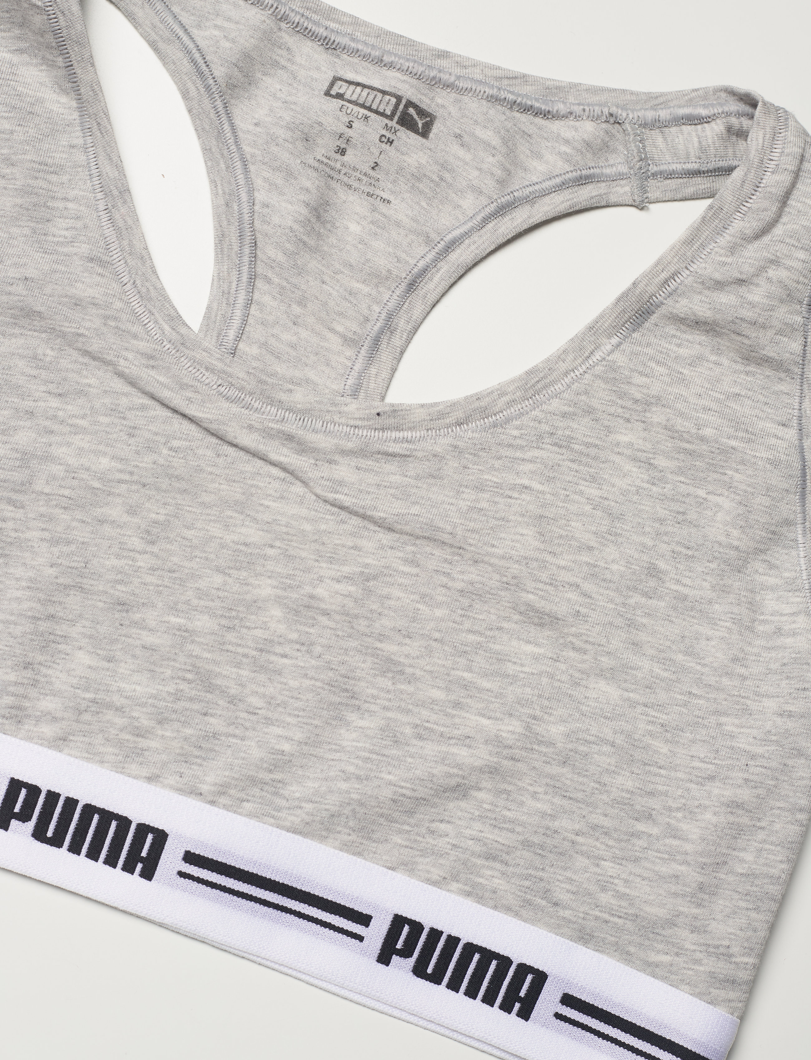 PUMA - PUMA WOMEN RACER BACK TOP 1P HANG - soutiens-gorge de sport - grey melange - 5