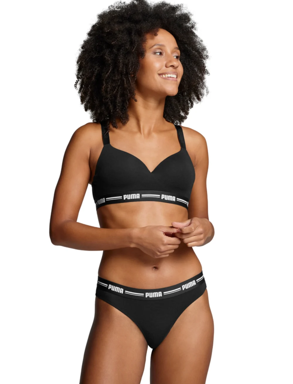 PUMA - PUMA WOMEN PADDED TOP 1P HANG - bügellose bhs - black - 0