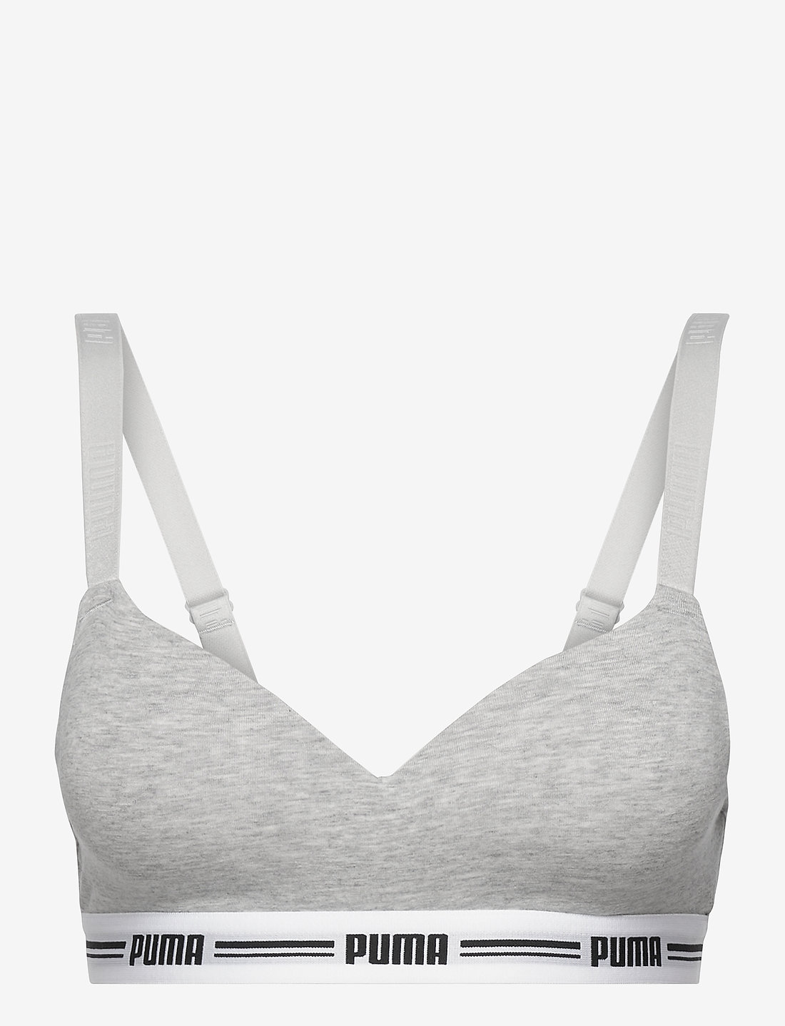 PUMA - PUMA WOMEN PADDED TOP 1P HANG - bügellose bhs - grey melange - 1
