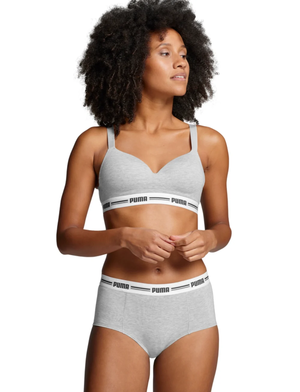 PUMA - PUMA WOMEN PADDED TOP 1P HANG - bügellose bhs - grey melange - 0