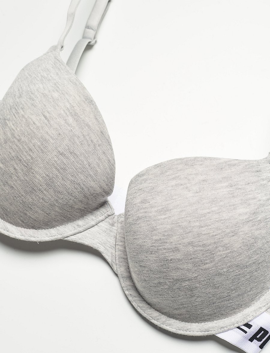 PUMA - PUMA WOMEN T-SHIRT BRA 1P - soutiens-gorge de sport - grey melange - 5