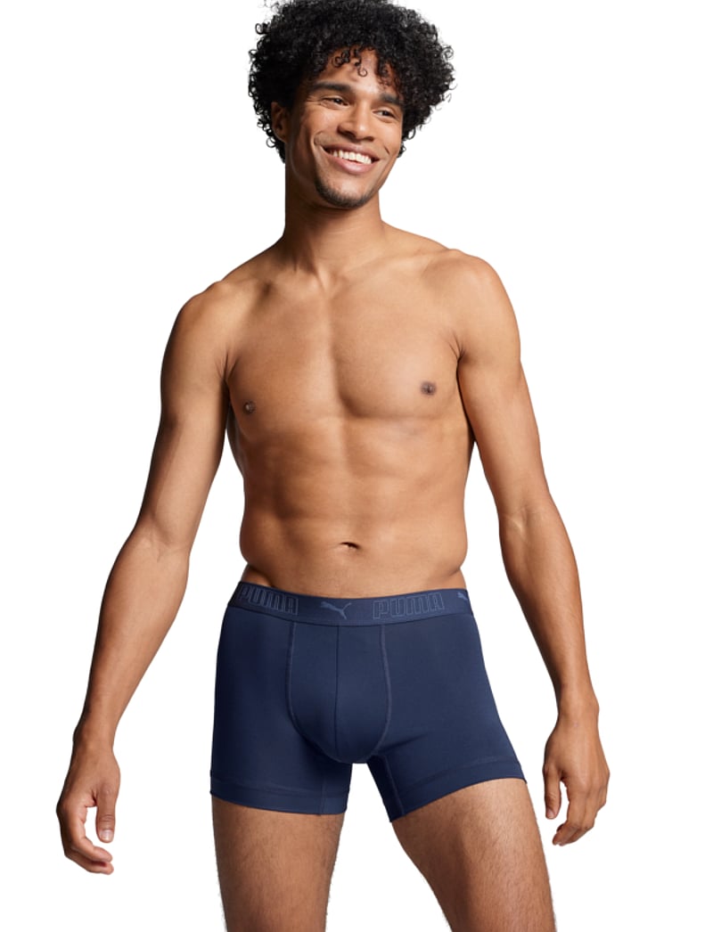 PUMA - PUMA MEN SPORT MICROFIBER BOXERS 2P - boxerkalsonger - blue combo - 2