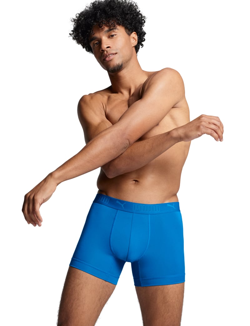 PUMA - PUMA MEN SPORT MICROFIBER BOXERS 2P - boxerkalsonger - blue combo - 4