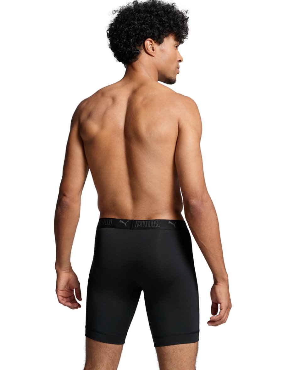 PUMA - PUMA MEN SPORT MICROFIBER LONG BOXERS 2P - boxershorts - black - 2