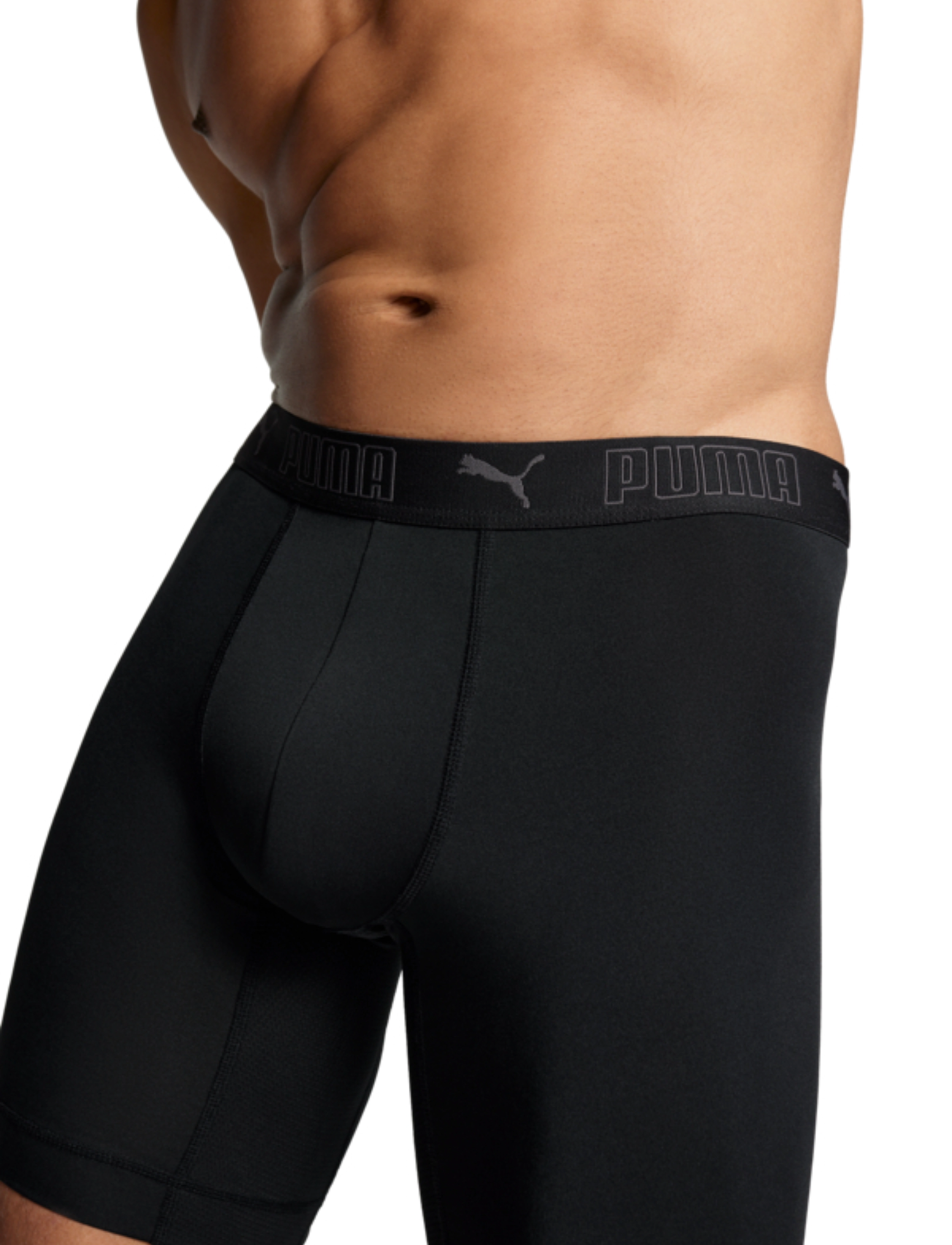 PUMA - PUMA MEN SPORT MICROFIBER LONG BOXERS 2P - boxershorts - black - 4