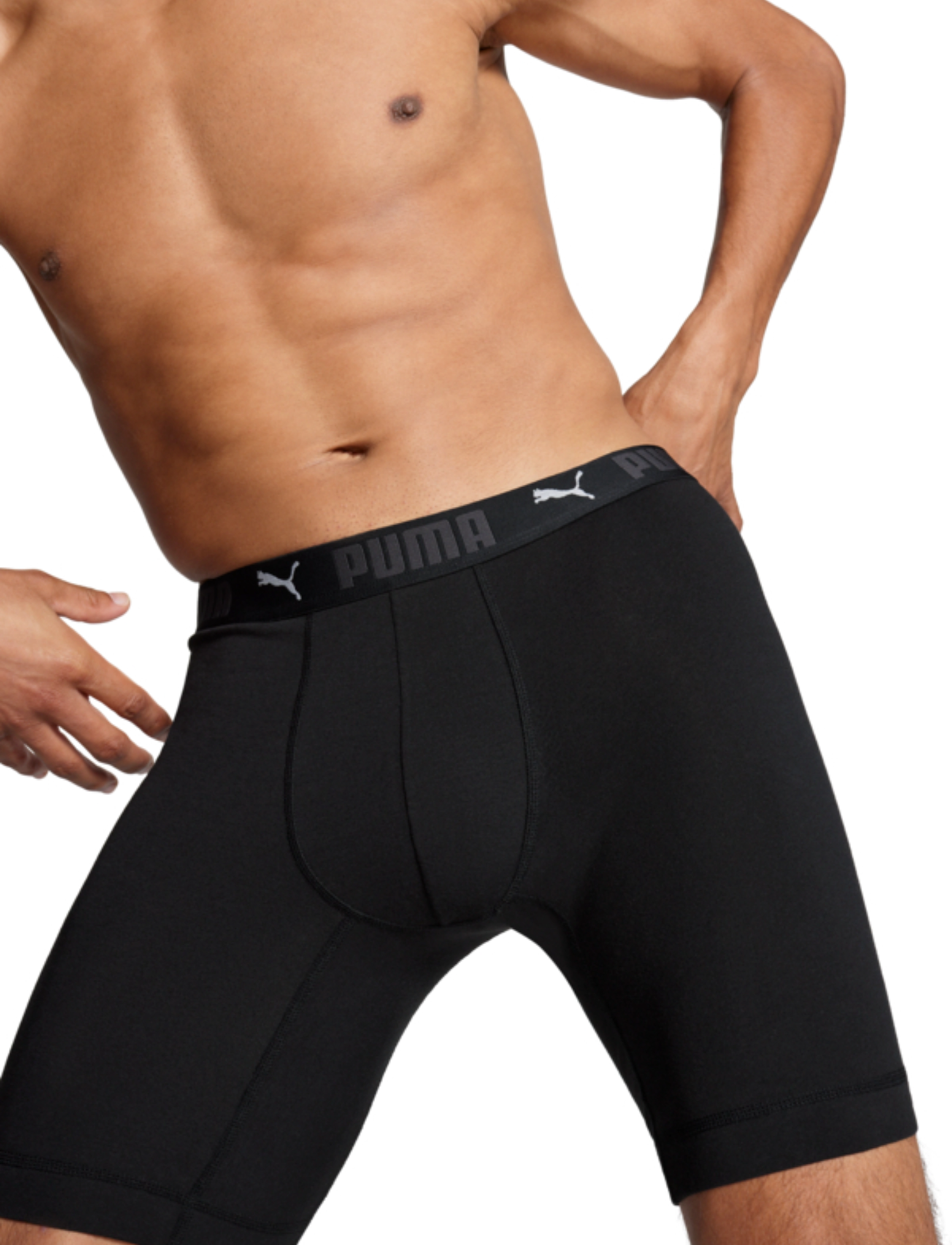 PUMA PUMA MEN SPORT COTTON LONG BOXERS 2 - Underwear - BLACK / black