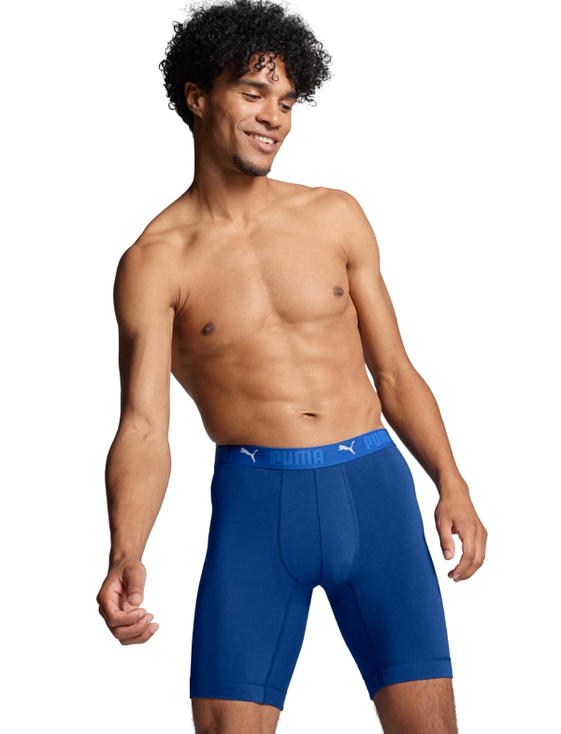 PUMA - PUMA MEN SPORT COTTON LONG BOXERS 2 - boxer briefs - blue combo - 4